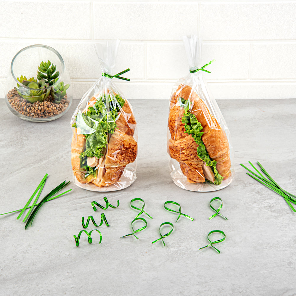 Green Metallic Twist Ties for Bags - 500 Count Box | Secure & Organize Food, Produce, and Packaging | Perfect for Kitchen, Grocery, and Storage Use