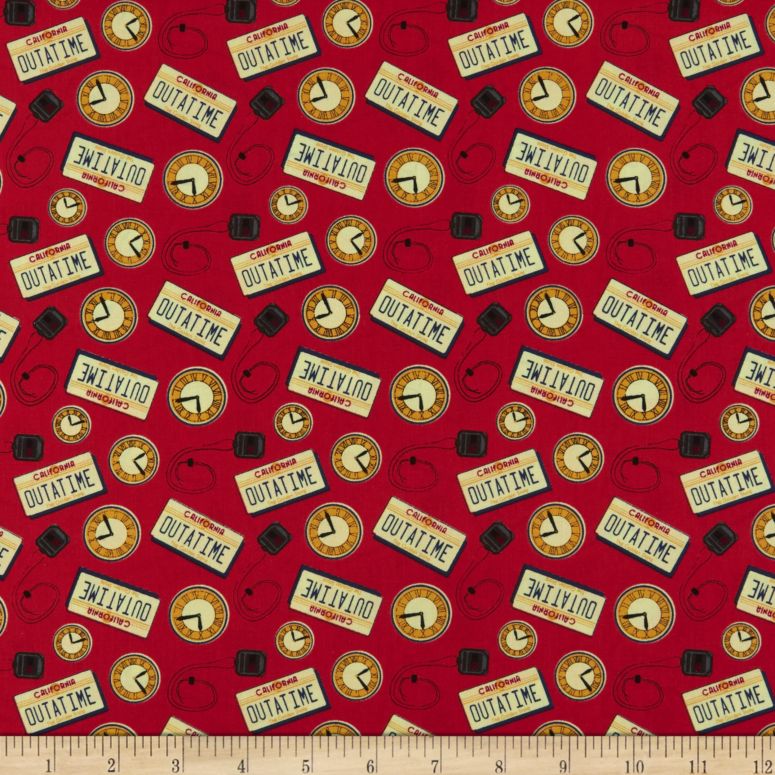 Back to The Future Outatime Red Fabric by The Yard - Premium Cotton Material for Cosplay, DIY Costumes & Movie-Themed Decor