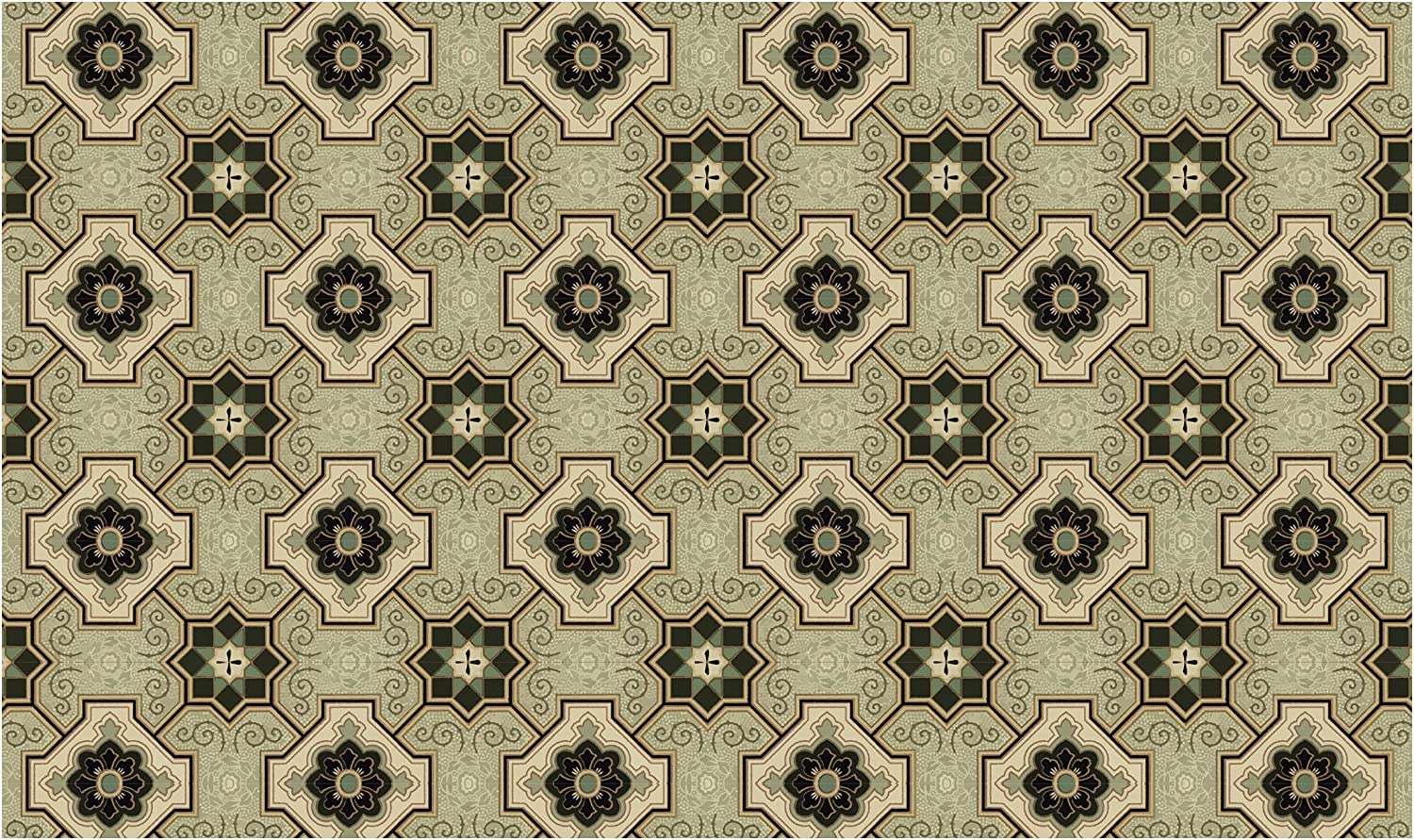Bungalow Flooring Lincoln FlorArt Kitchen Mat 3' x 5' – Non-Slip, Water & Stain Resistant, Machine Washable – Made in USA – Perfect for Kitchens, Bathrooms & High-Traffic Areas