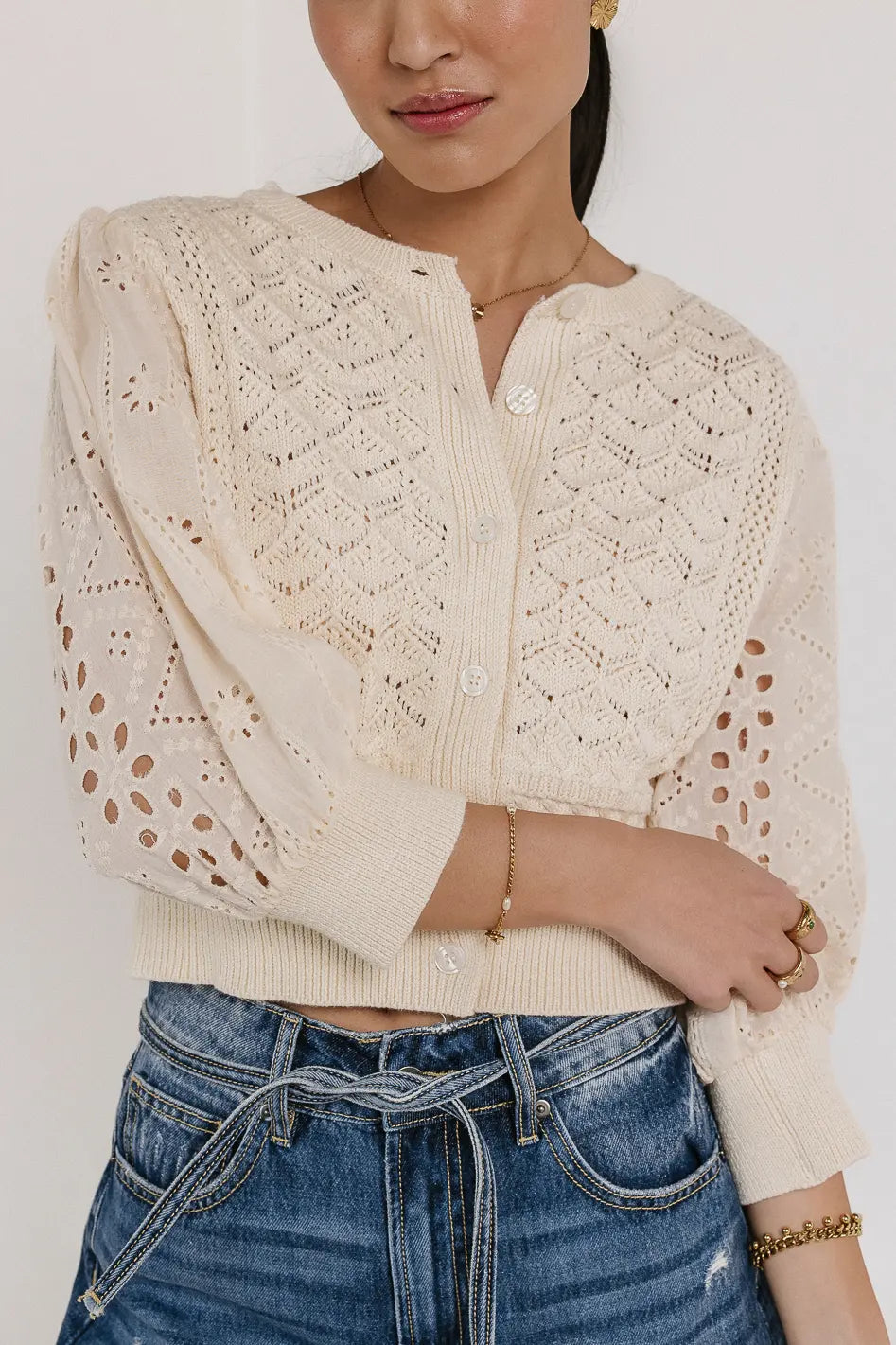 Alexa Knit Sweater Women's Cream Cable Pullover - Cozy Winter Fashion for Casual Outings & Office Wear