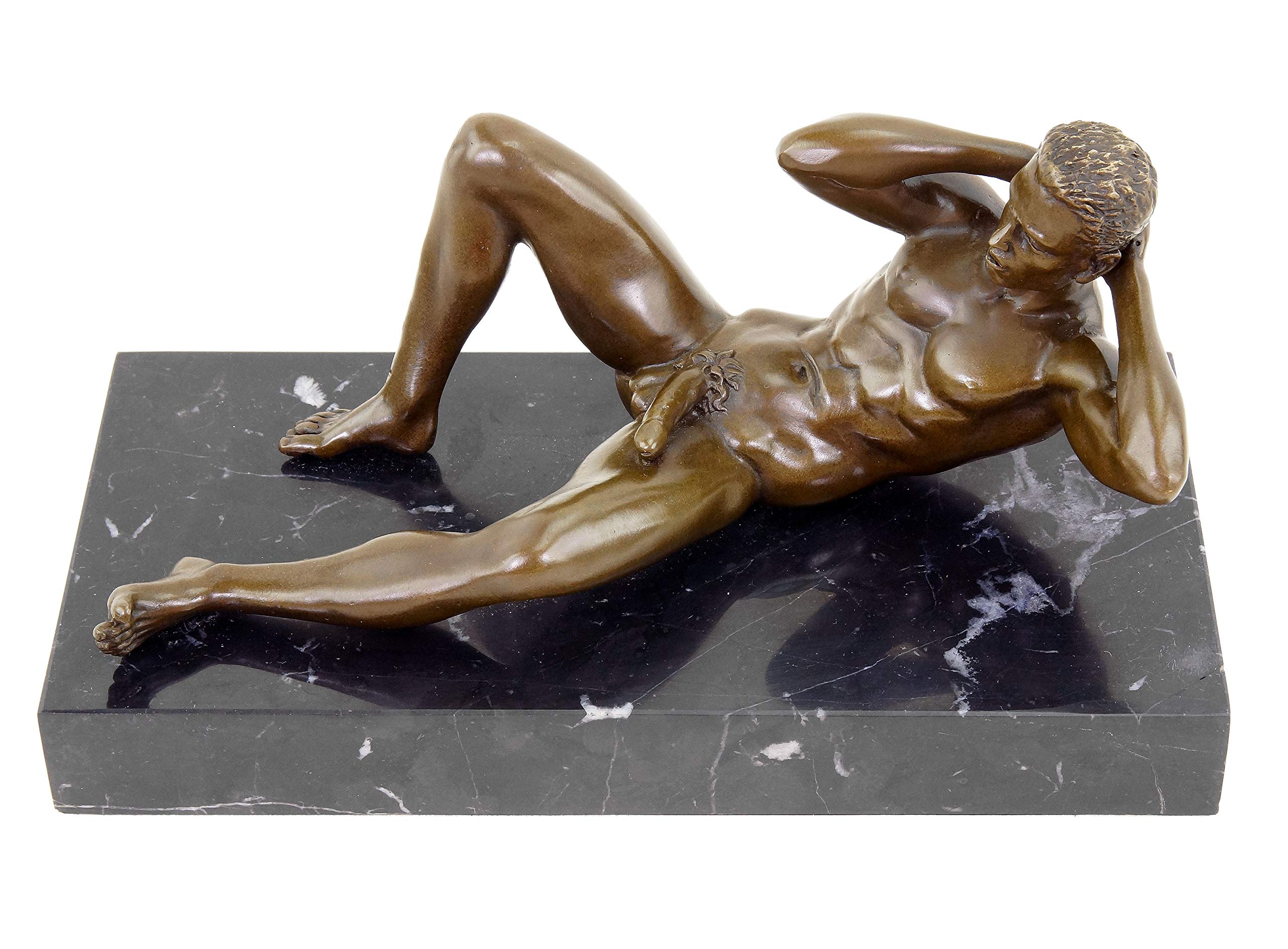 Muscular Male Nude Bronze Statue - Toyboy Eric Gay Sculpture - 13cm Tall Erotic Figurine - Sexy Home Decor for Bedroom - Perfect Couples Gift & Romantic Accessories - Ideal for Adult Collections, Bachelor Pads, and Sensual Interior Design