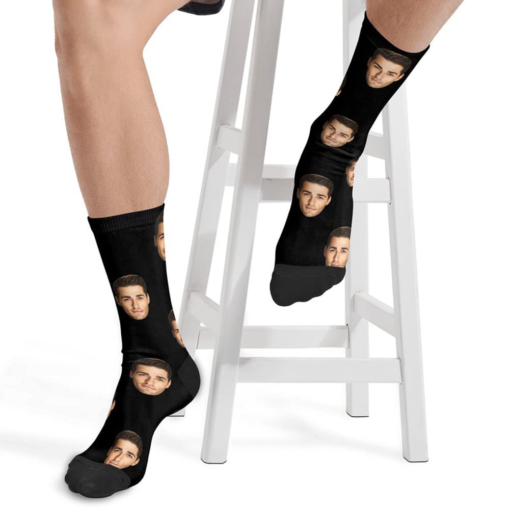 Custom Christmas Novelty Socks with Funny Print - Personalized Photo Socks for Couples, Men & Women | Unisex Crew Socks for Holiday Gifts, Stocking Stuffers & Festive Outfits