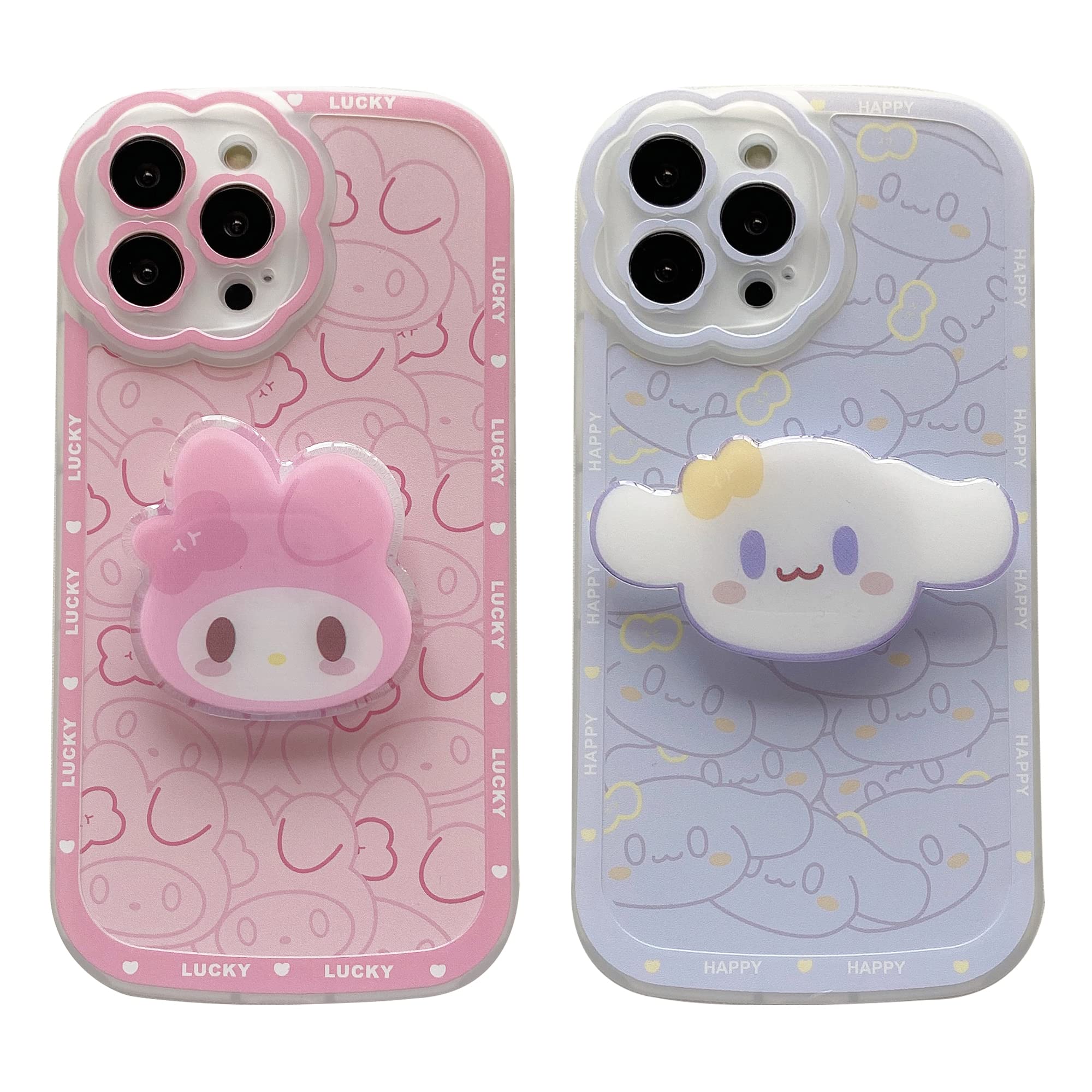 Cute Kawaii Soft TPU iPhone 11 Case for Women & Girls - Floral Pattern Protective Cover with Camera Hole & Pop Phone Grip - Perfect for Daily Use, Work, School & Travel
