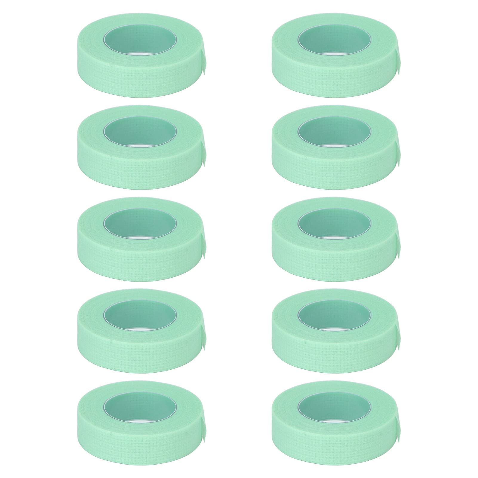 10 Rolls Eyelash Extension Tape - Breathable Micropore Adhesive Lash Tape (0.5 Inch x 10 Yards, Green) for Professional Salon & DIY Home Use - Perfect for Eyelash Extensions, Makeup Application & Beauty Treatments