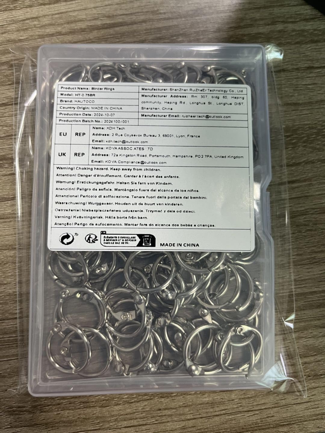 HAUTOCO 100 Pcs 0.75 Inch Nickel Plated Loose Leaf Binder Rings - Durable Metal Book Rings for Office, School & Home - Perfect for Organizing Index Cards, Keychains & DIY Projects