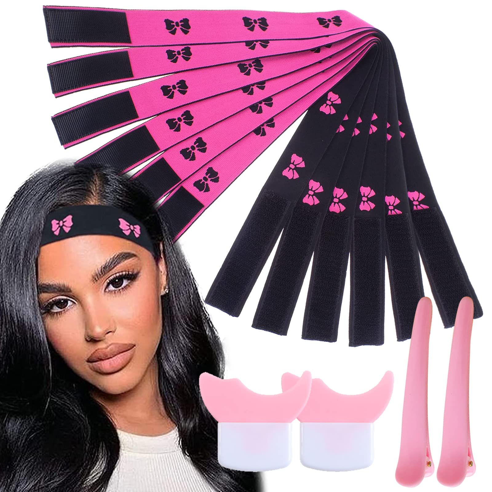 10PCS Elastic Wig Bands for Women - Soft Adjustable Headbands with Magic Sticker - Perfect for Washing Face, Makeup & Hair Styling - Comfortable Hair Accessories for Daily Use & Salon
