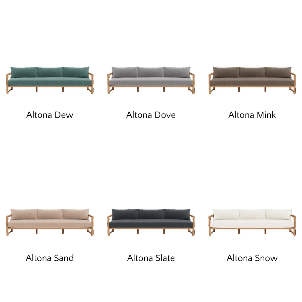 Premium Breeze XL Teak Outdoor 3-Seat Sofa Set - Weather-Resistant Patio Furniture for Garden, Poolside & Backyard Relaxation
