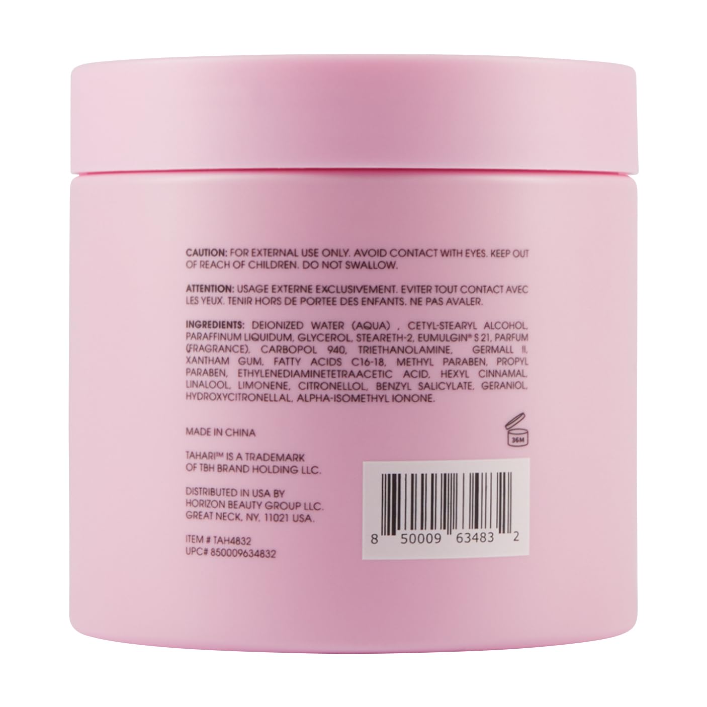 TAHARI French Kiss Body Butter - 12 oz (354 mL) Ultra Hydrating Moisturizer for Dry Skin - Perfect for Daily Use & Spa Nights