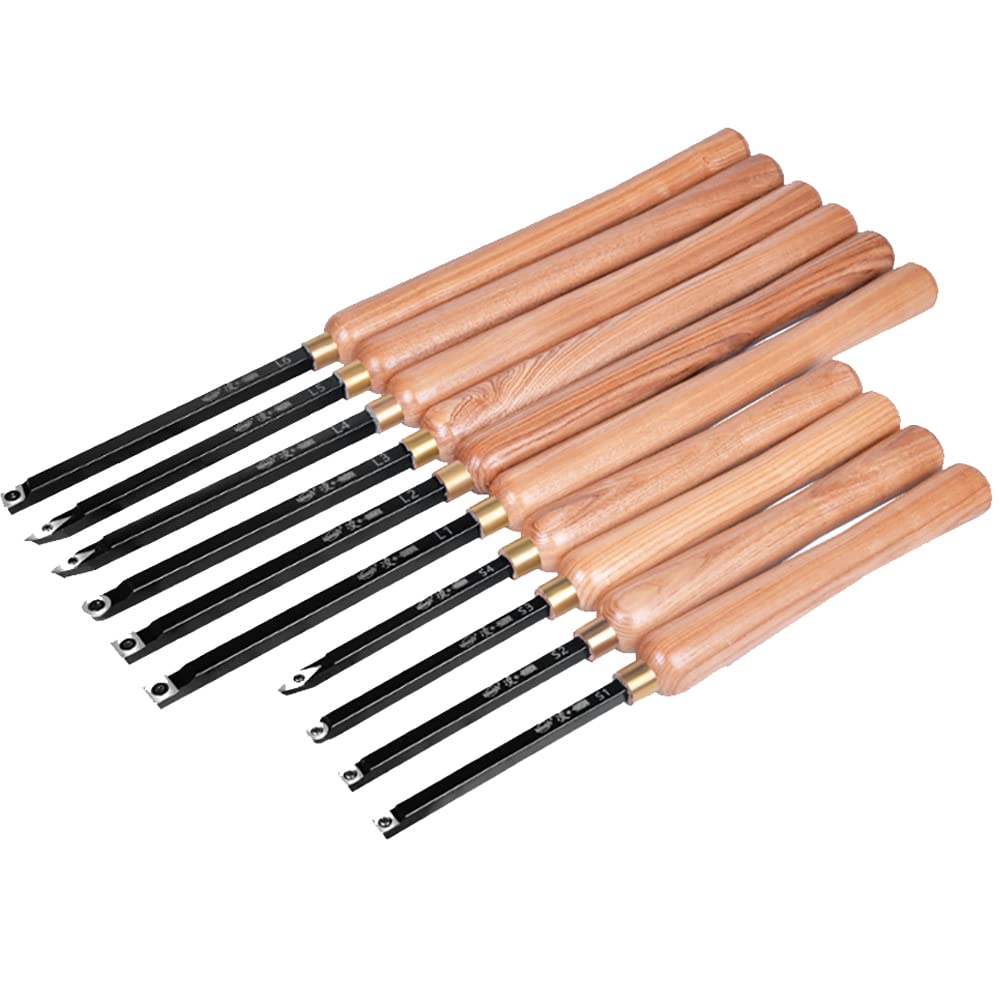 10PCS Woodworking Turning Tool Set - Disposable Handheld Rotary Cutting Knife for Wood Lathe & Right Angle Cutter | Perfect for DIY Woodworking Projects & Professional Woodturning