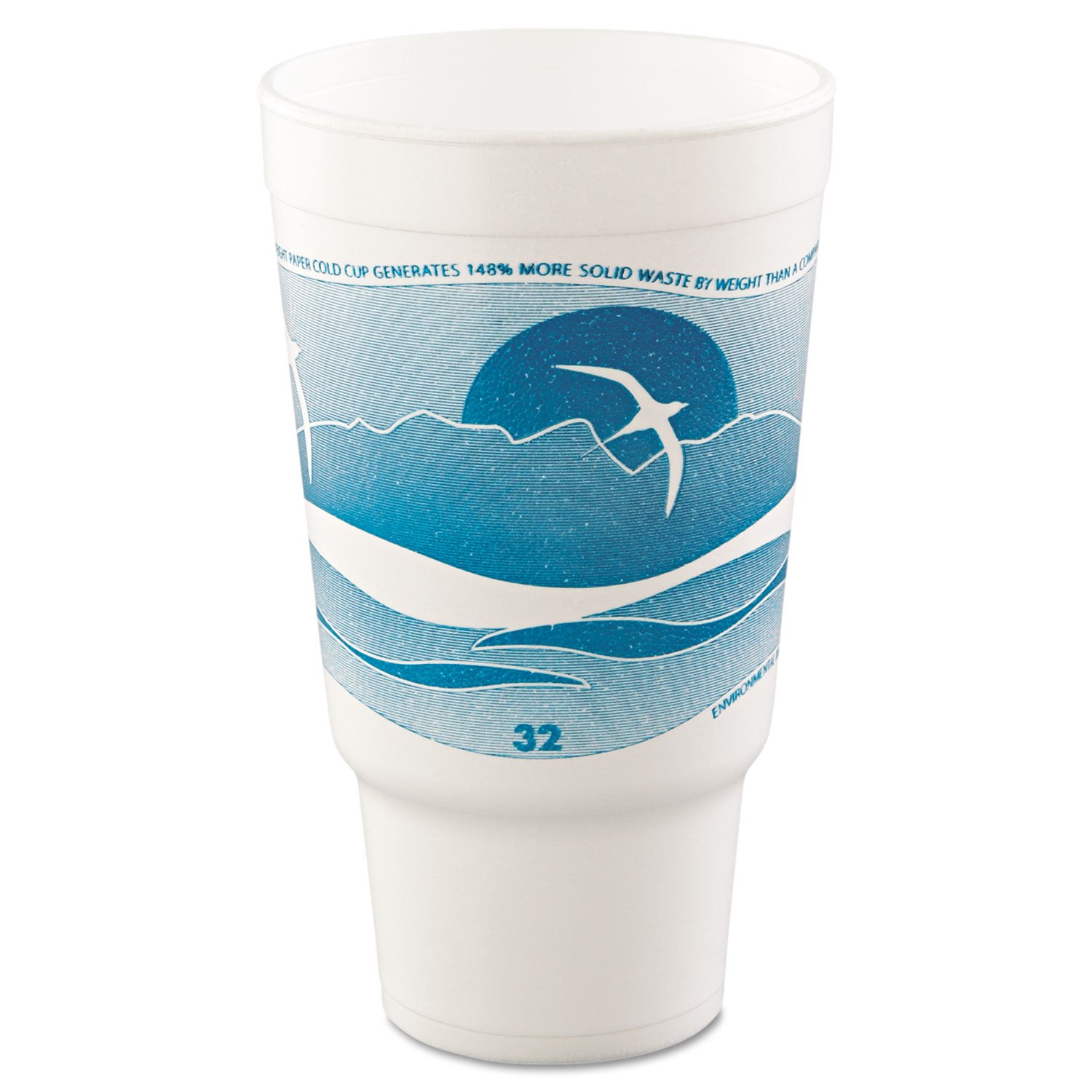 DART 32AJ20H Horizon Foam Cups - 16 oz Disposable Coffee Cups, Pack of 25 (400 Cups Total) - Ideal for Coffee Shops, Offices, and Catering Events