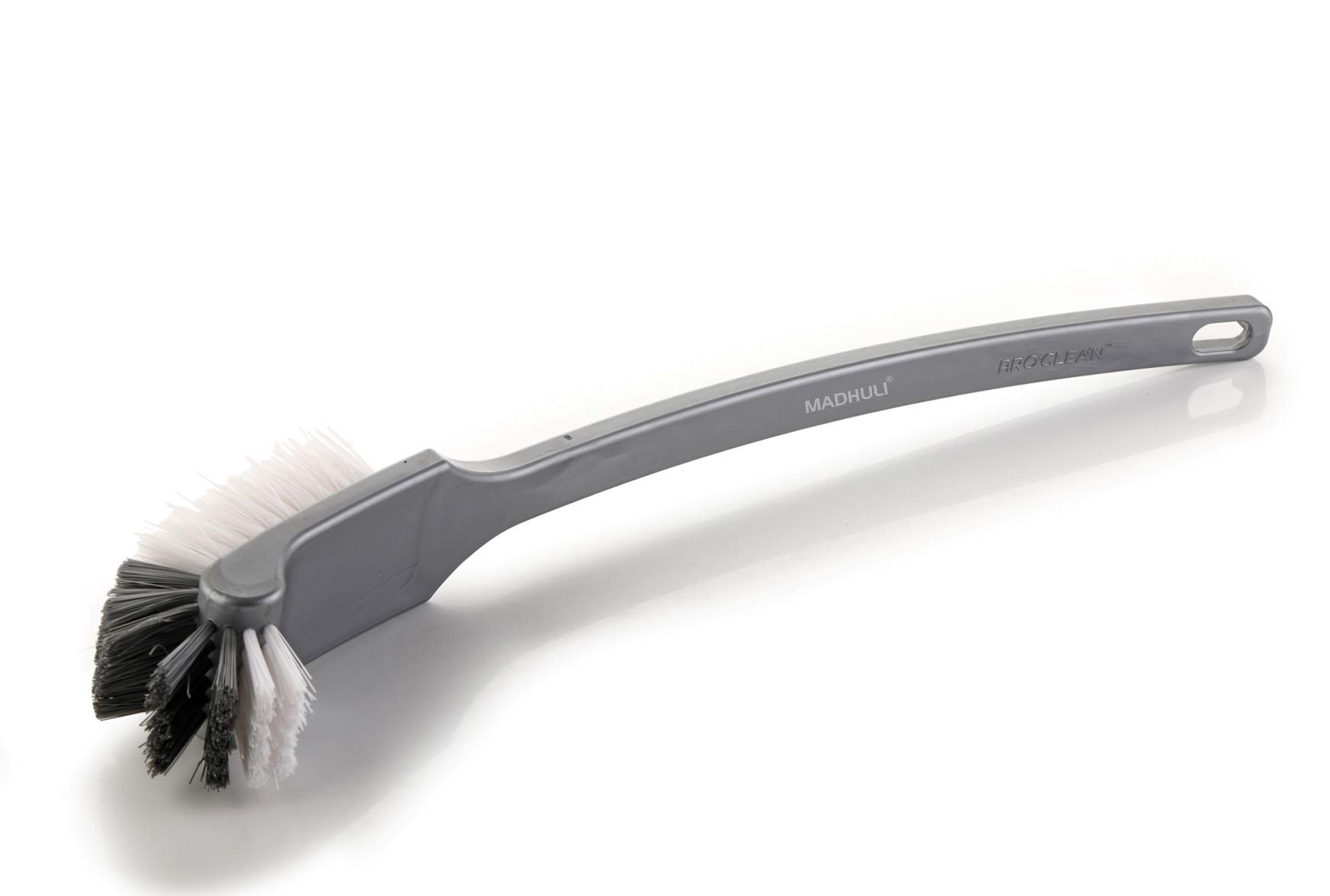 MADHULI Double Sided Toilet Brush - Gray (1 Piece) - Heavy Duty Cleaning Tool for Bathroom, Kitchen & Hard-to-Reach Areas