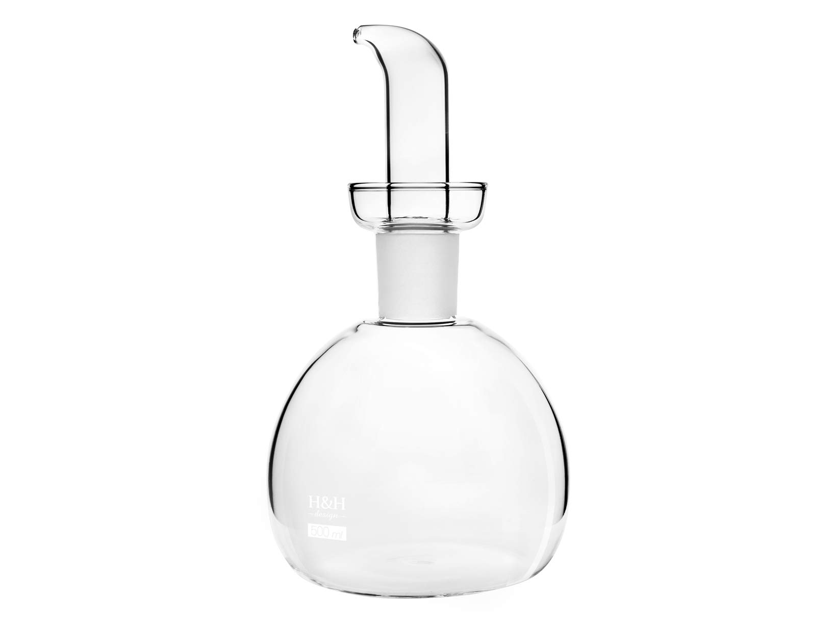 Premium 0.5L Clear Round Glass Home Ampoule Bottle for Essential Oils, Perfumes & DIY Beauty Products - Perfect for Aromatherapy, Storage & Decorative Display