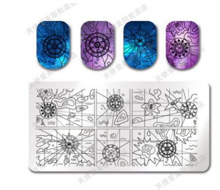 HEALLILY Nail Stamping Plates Kit - Professional Manicure Tools for DIY Nail Art, 10PCS Stencil Template Plates for Creative Nail Designs (Style L055) - Perfect for Home Salon, Party Nails & Gift Ideas