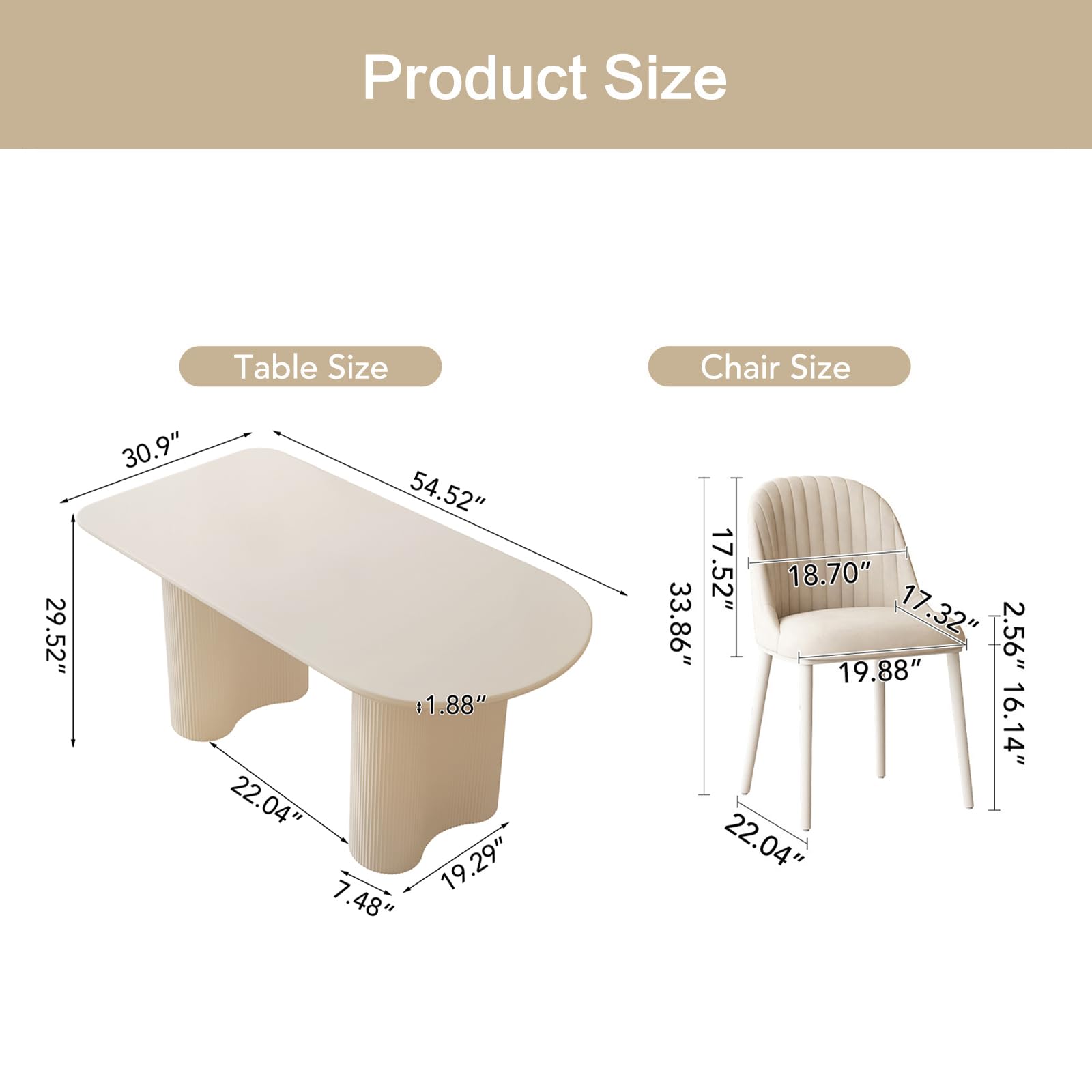 Modern 6-Piece Dining Table Set with Chairs - White Kitchen & Breakfast Nook Furniture for Small Spaces | Perfect for Indoor Dining, Living Room & Bar Areas