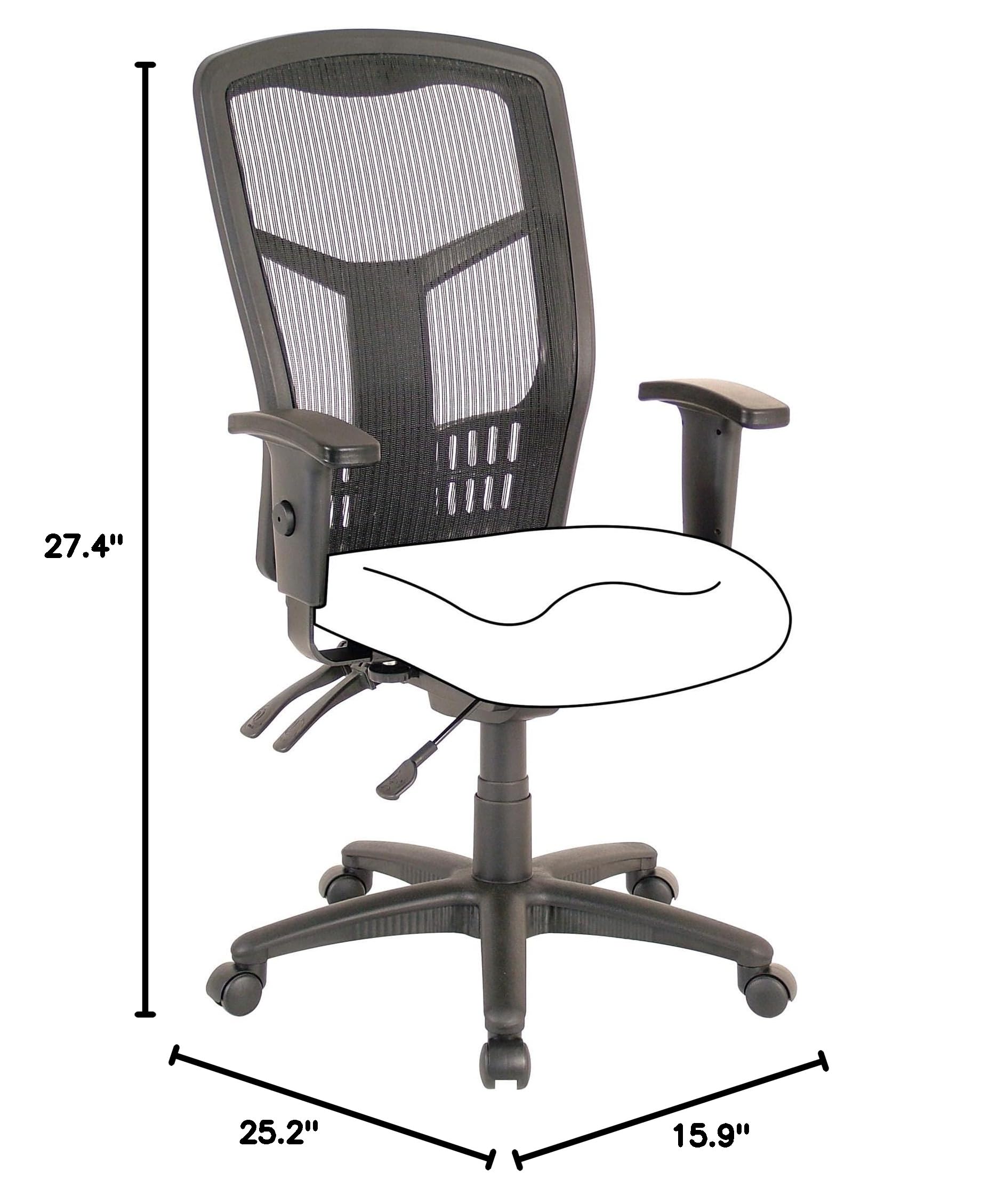 Lorell High Back Executive Office Chair - Ergonomic Mesh Back & Adjustable Height - Perfect for Home Office, Conference Rooms, and Workstations