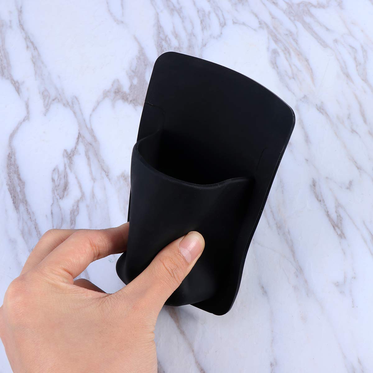 DOITOOL Silicone Toothbrush Holder - Wall Mounted Bathroom Organizer for Toothbrushes, Razors & Small Toiletry Items | Space-Saving Shower Storage Solution (Black) - Perfect for Bathroom, Kitchen, RV & Travel Organization