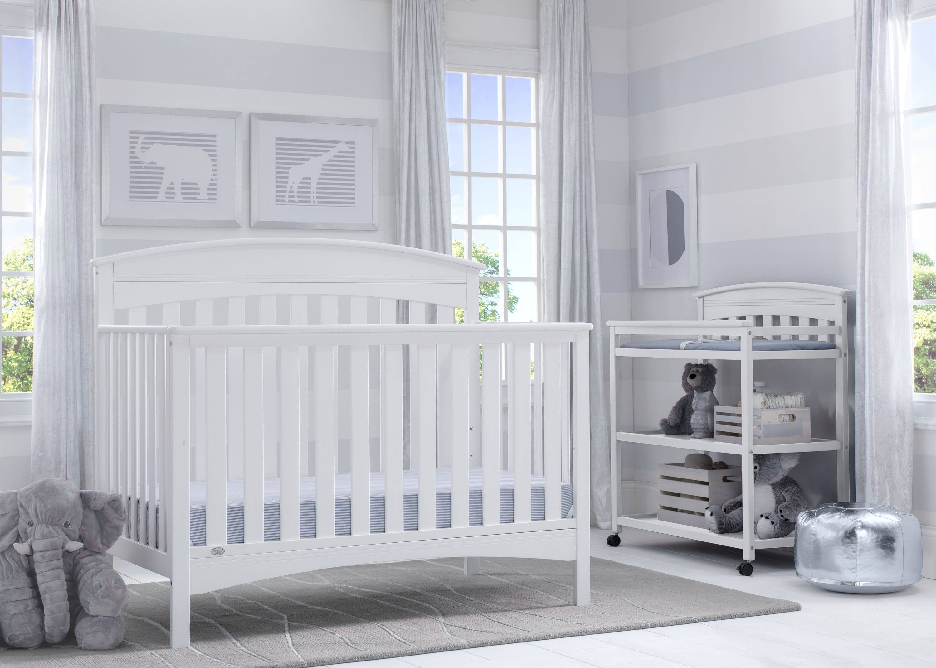 Bennington Elite Arched 4-in-1 Convertible Crib - Convertible Baby Crib to Toddler Bed, Daybed & Full-Size Bed | Perfect for Nursery, Bedroom & Guest Room