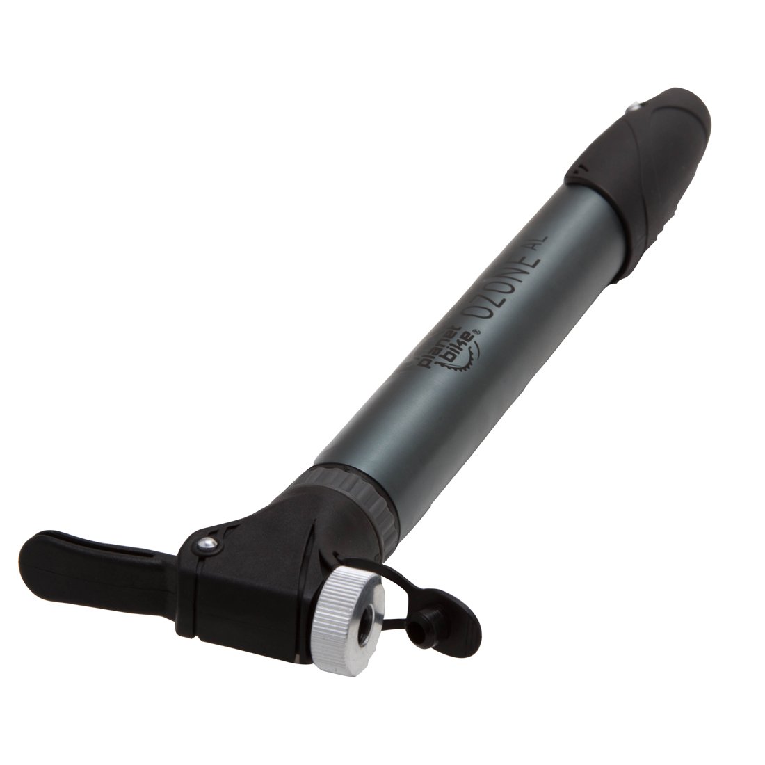 Planet Bike Ozone AL Mini Bike Pump - Compact Aluminum Bicycle Tire Inflator for Road & Mountain Bikes - Perfect for Emergency Repairs & On-the-Go Cycling Adventures (Silver)