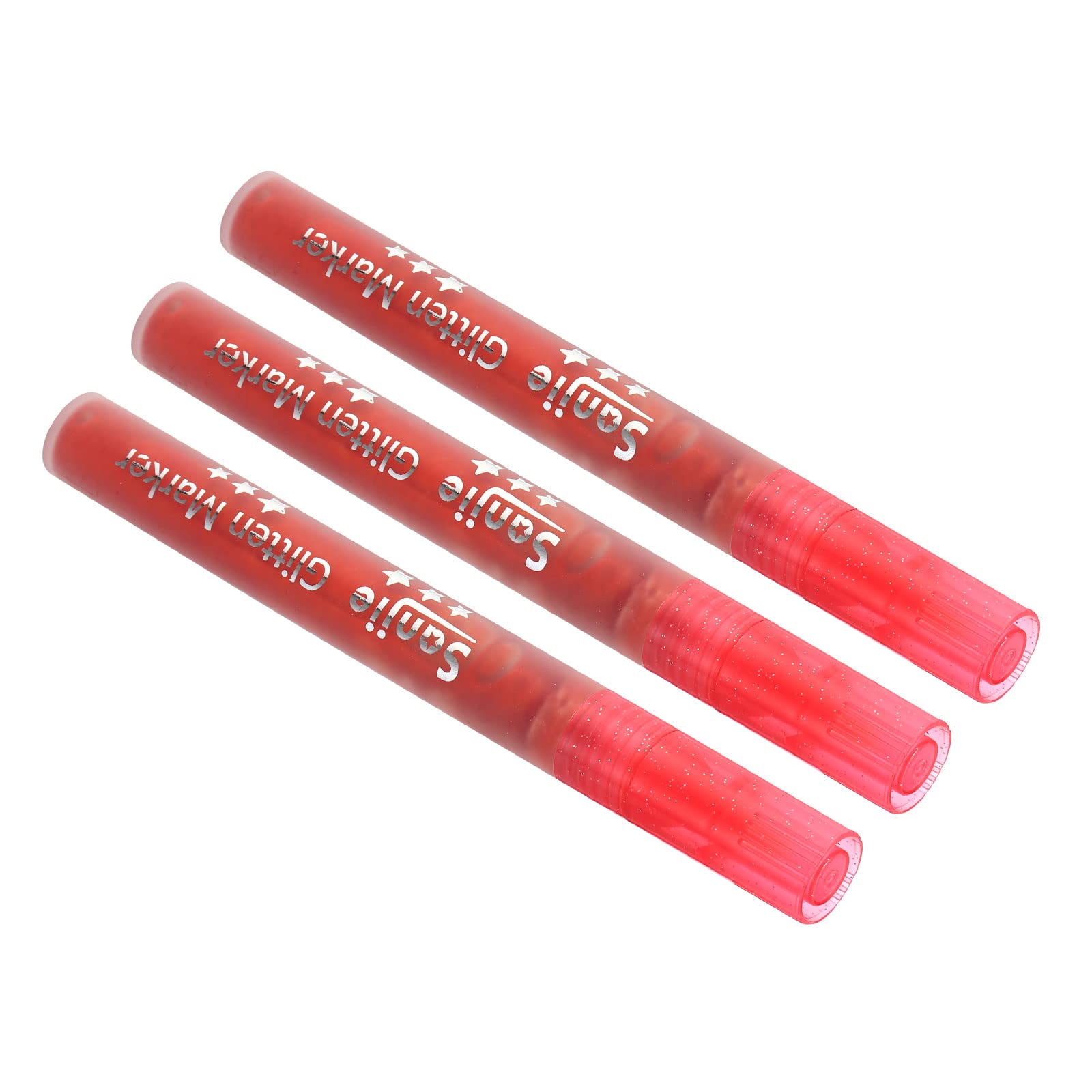 PATIKIL Metallic Paint Pens - 3 Pack Acrylic Paint Markers for Rock Painting, Scrapbooking, DIY Crafts & Photo Albums | Vibrant Flash Line Colors (Red) | Perfect for Art Projects, Home Decor & Gift Making