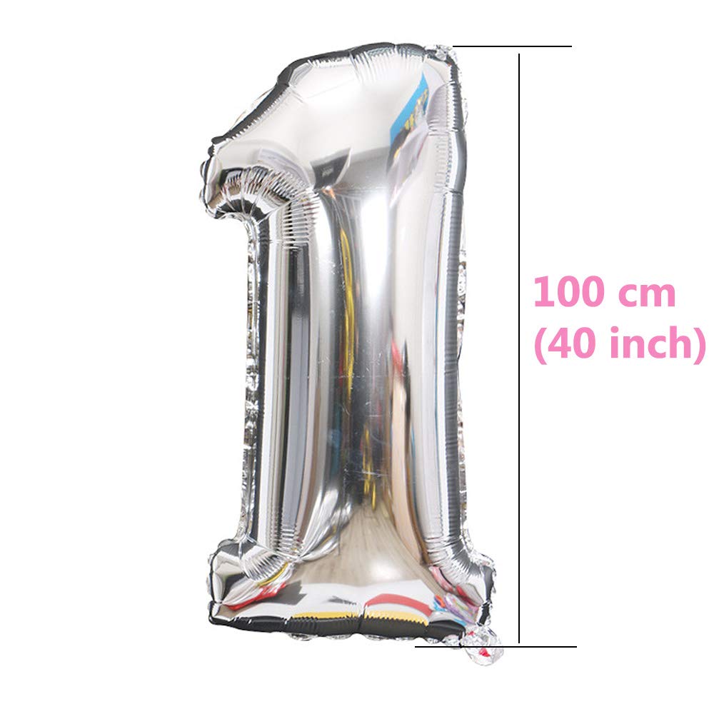 40 Inch Large Silver Foil Mylar Number 14 Balloons - Giant Jumbo Birthday Party Decorations for Anniversaries, Graduations & Special Events (Silver #14)