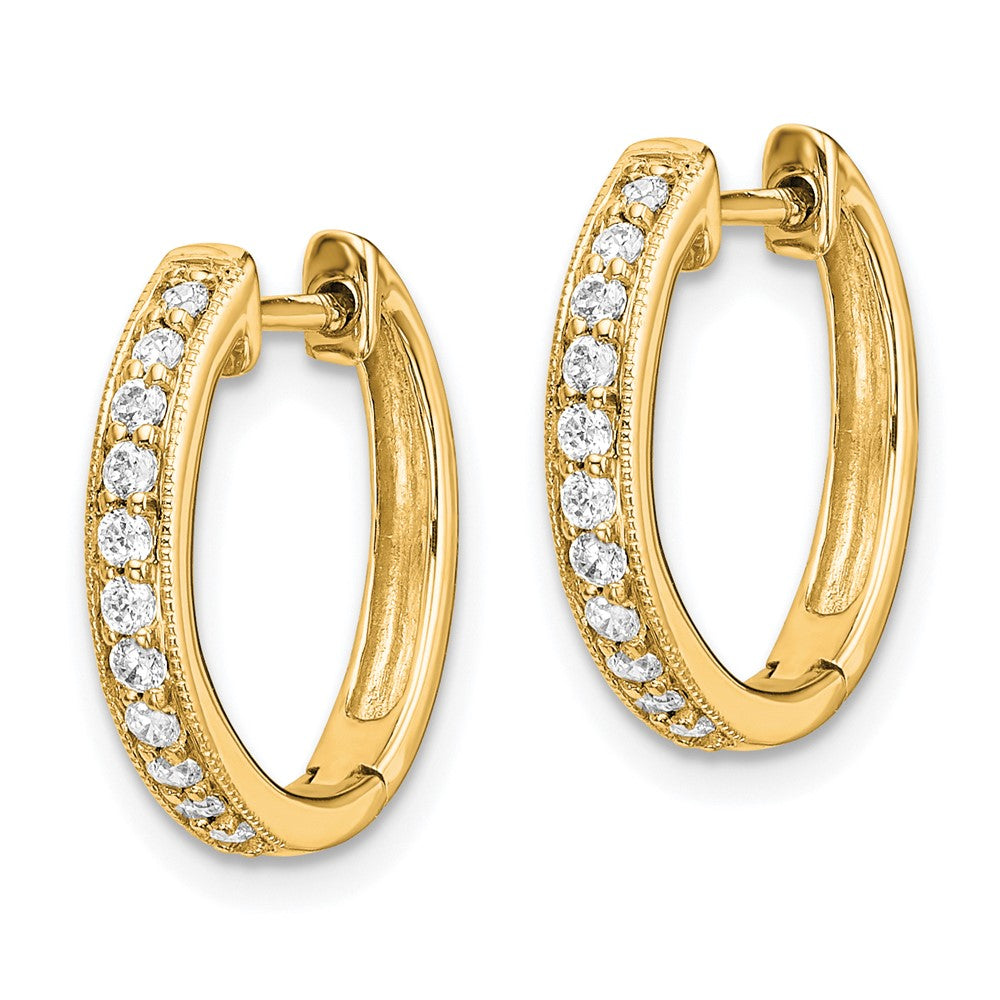 14K Gold Diamond Hinged Hoop Earrings for Women - Elegant Hinged Hoop Earrings with Real Diamonds - Perfect for Weddings, Parties & Everyday Wear (Model EM5374 013 YA)