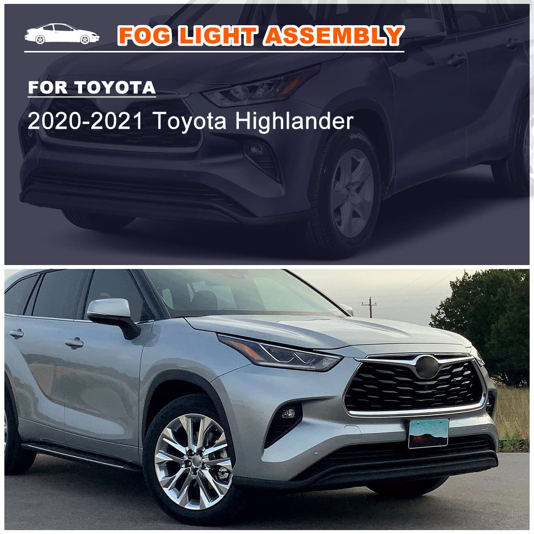 Nixon Offroad LED DRL Fog Light Kit for 2020-2021 Toyota Highlander - Complete Wiring Harness & Universal Switch Included - Clear Lens Fog Lamp Assembly (Left & Right Pair) - Perfect for Off-Roading, Night Driving & Enhanced Visibility in Foggy Conditions