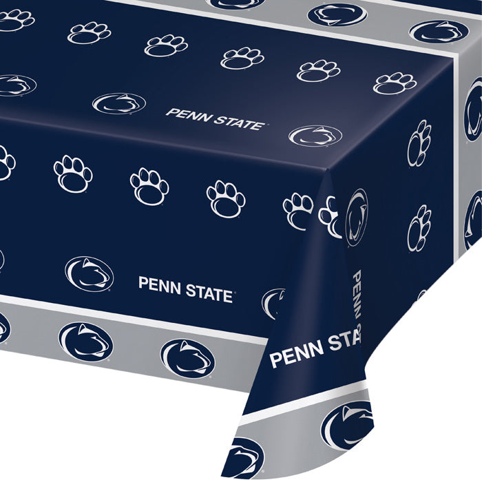 12-Pack Bulk Plastic Table Covers - Durable Disposable Tablecloths for Parties, Picnics & Events - Waterproof & Easy Clean (Penn State Brand) - Perfect for Indoor/Outdoor Dining, BBQs & Catering