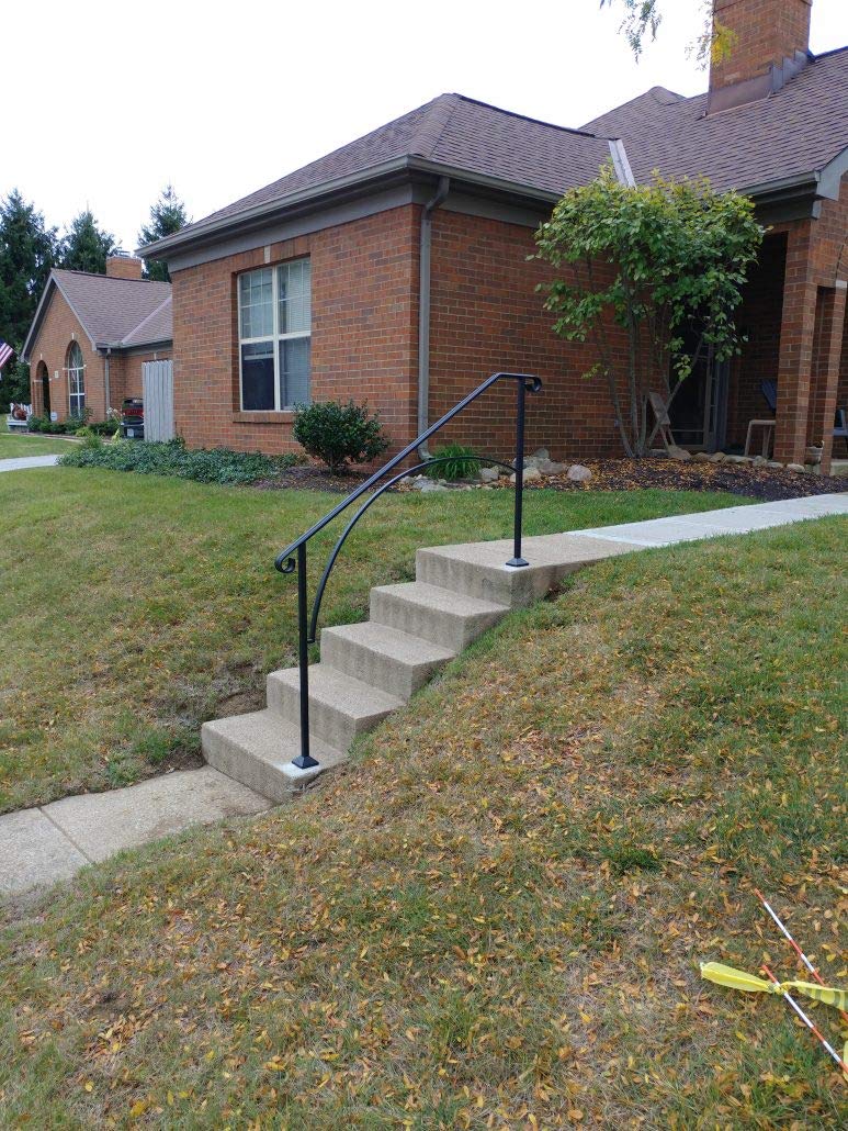 Iron X Handrail Arch #4 for Wood or Composite Steps - Durable Outdoor Stair Railing for Decks, Porches, and Patios