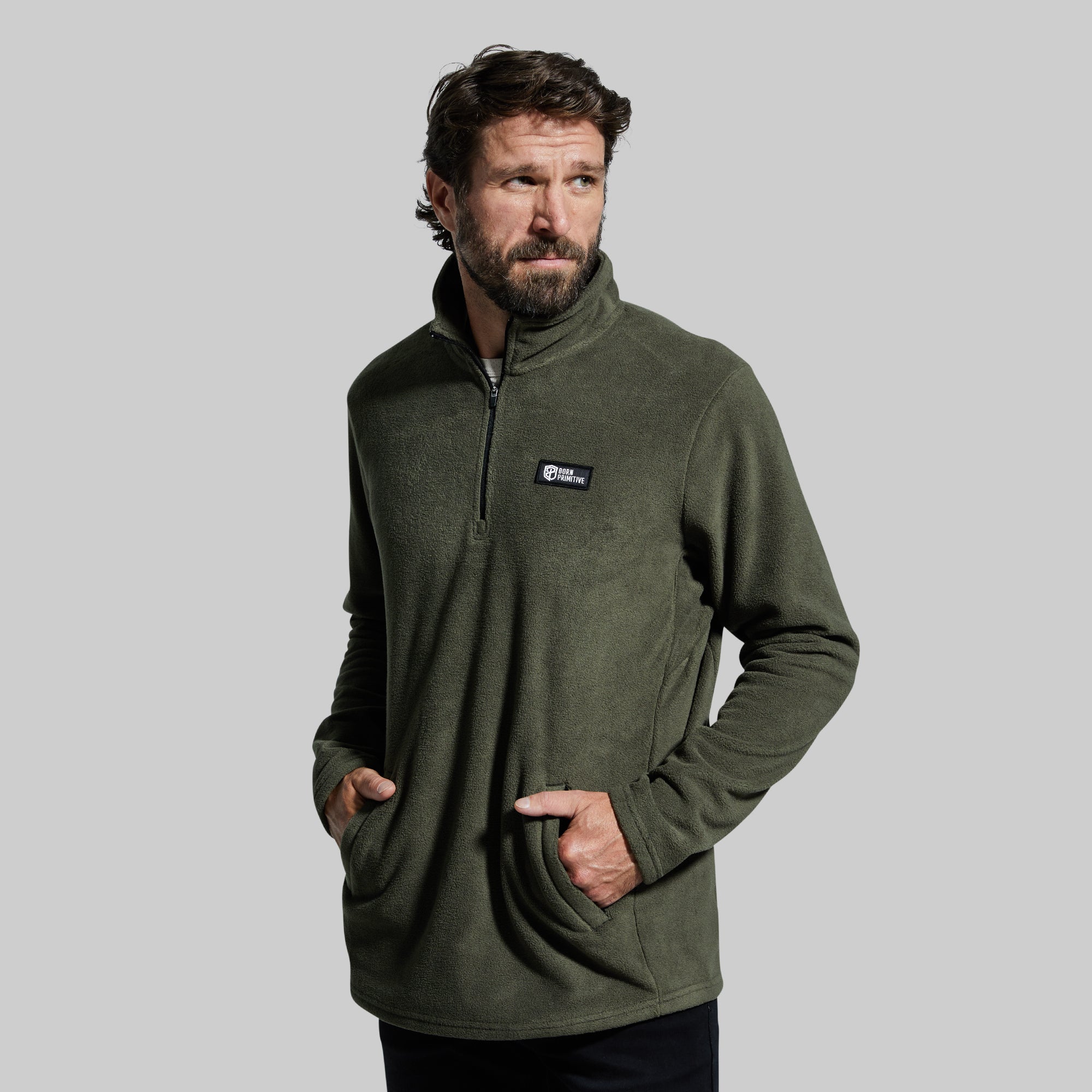 Tactical Green Cabin Fleece Jacket - Warm & Durable Outdoor Wear for Hiking, Camping & Winter Adventures