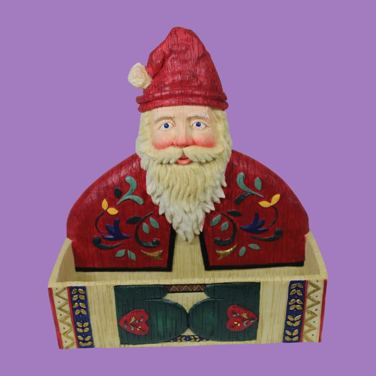 Santa Christmas Greeting Card Holder - Festive Red & White Holiday Decor for Fireplace Mantel, Tabletop Display & Seasonal Home Decoration