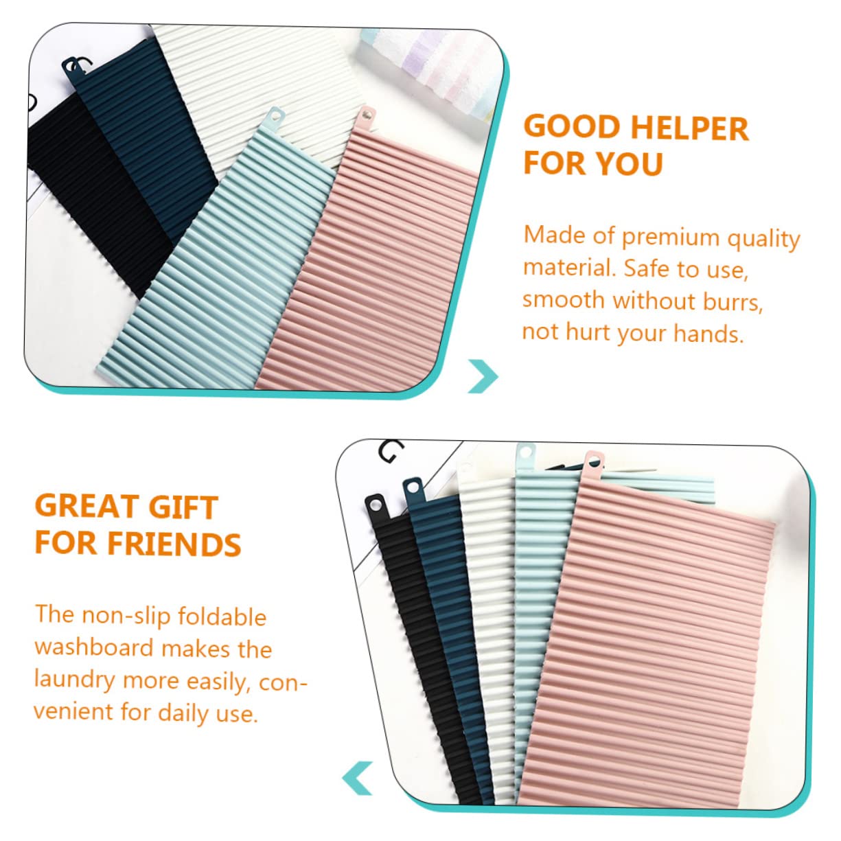 Foldable Silicone Washboard with Drainage Holes - Portable Laundry Board for Hand Washing Clothes, Socks & Delicates - Perfect for Travel, Camping & Small Spaces