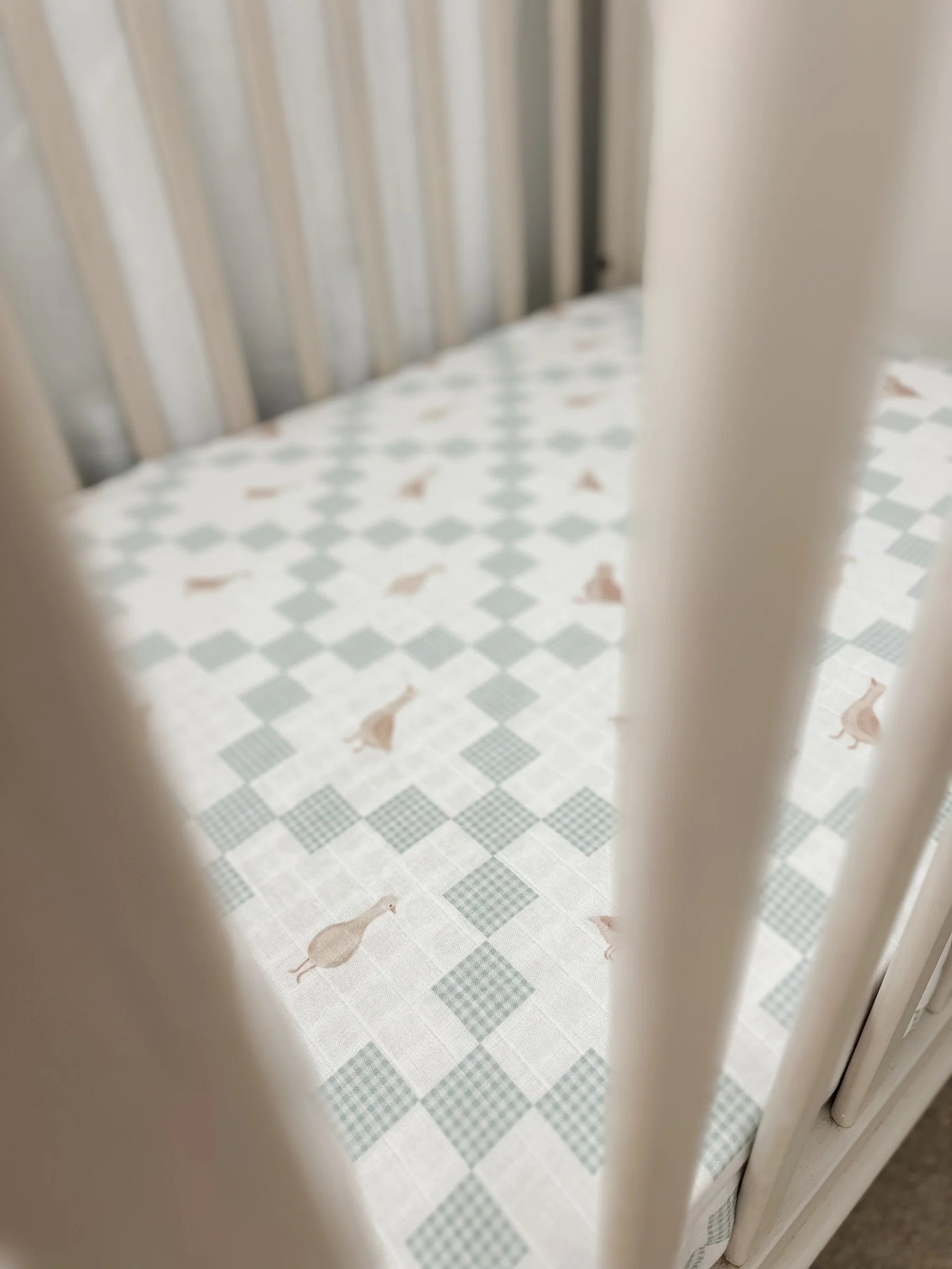 Pop Ya Tot Organic Muslin Cot Sheet - Soft & Breathable Baby Crib Sheet for Newborns & Toddlers - Perfect for Nursery, Daycare & Travel - Goosey Gander