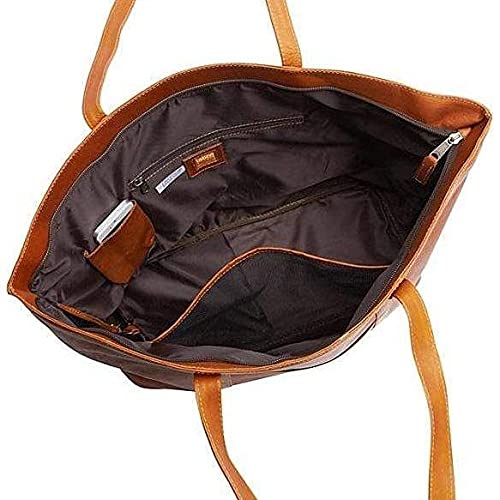 Latico Leathers Women's Suburban Leather Tote Bag - Genuine Leather Handbag for Work & Travel - Natural Color - Perfect for Office, Commute & Weekend Getaways