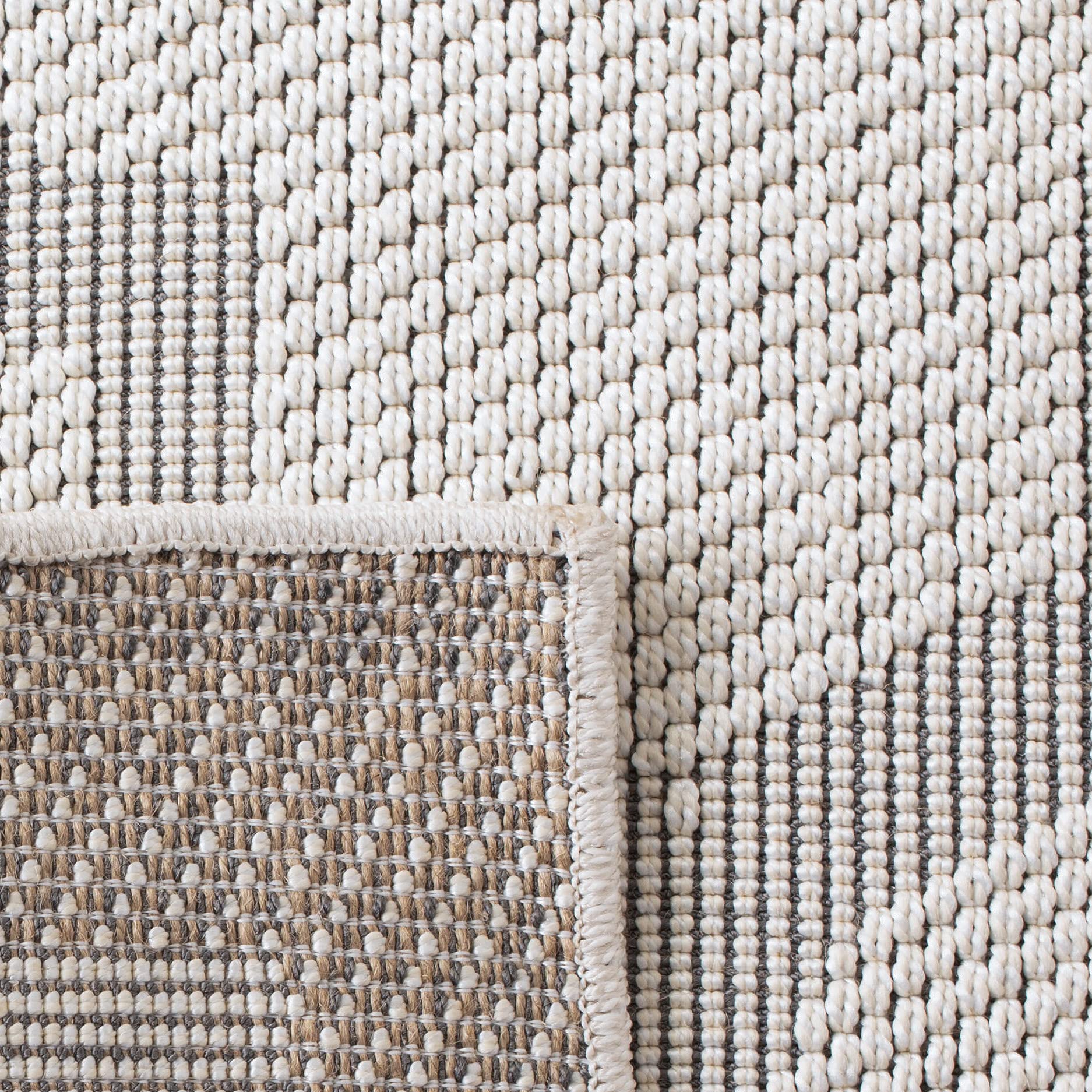 SAFAVIEH Bermuda Collection 3' x 5' Ivory & Light Grey Accent Rug - Non-Shedding, Machine Washable Indoor/Outdoor Rug for Patio, Backyard, Mudroom - Easy Care, Durable & Stylish Home Decor