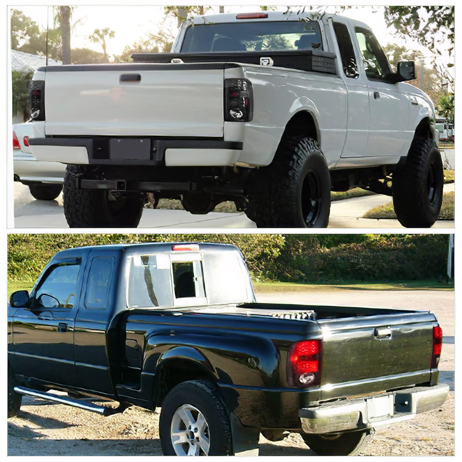 AUTOSAVER88 Black Smoke LED Tail Lights for 2001-2005 Ford Ranger - Replacement Left & Right Pair - Enhance Visibility & Style for Night Driving & Off-Road Adventures