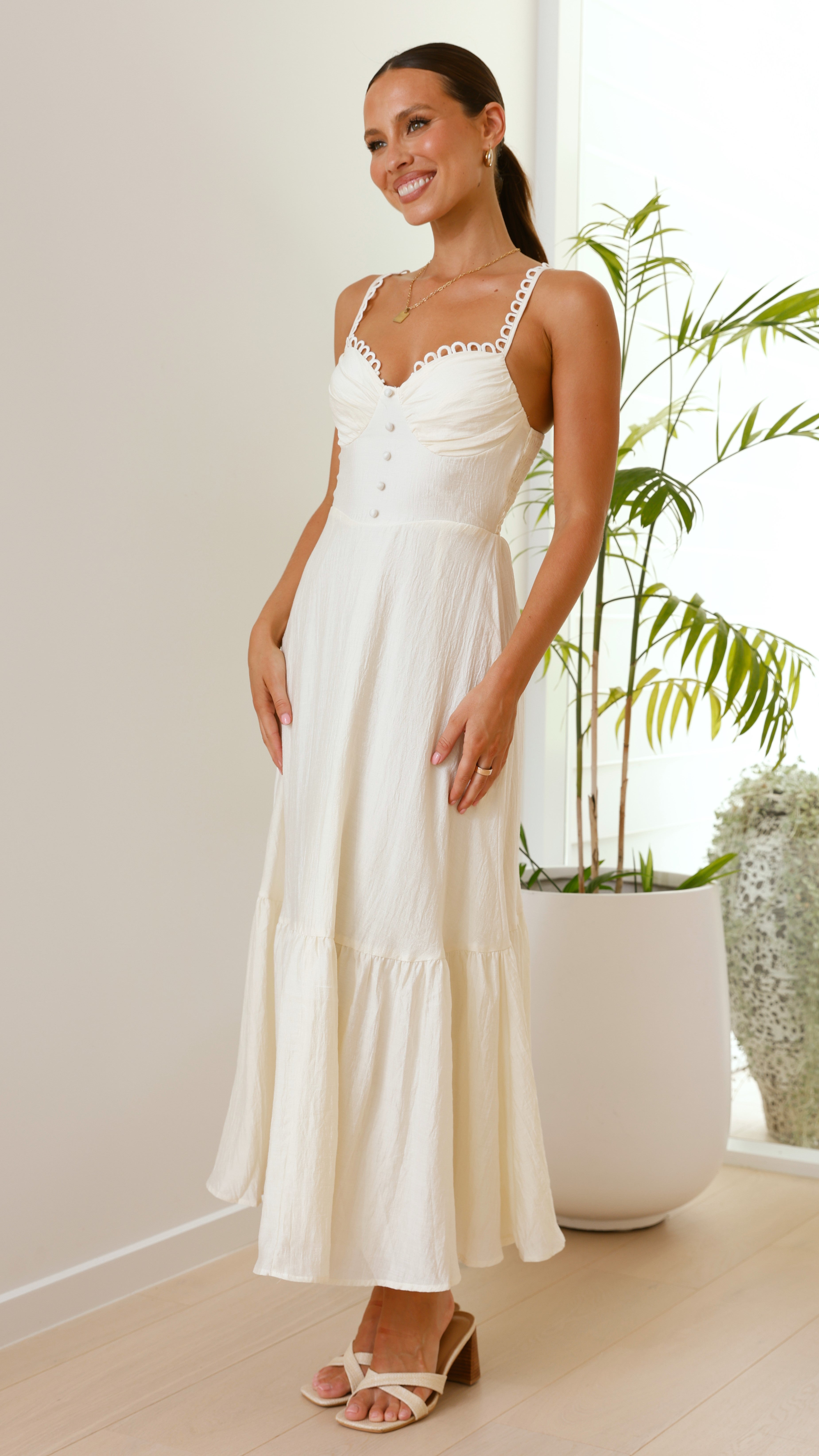 Beatrix Maxi Dress - Flowy Butter Yellow Summer Dress for Women | Beach Vacation, Boho Chic Outfit, Casual Daywear