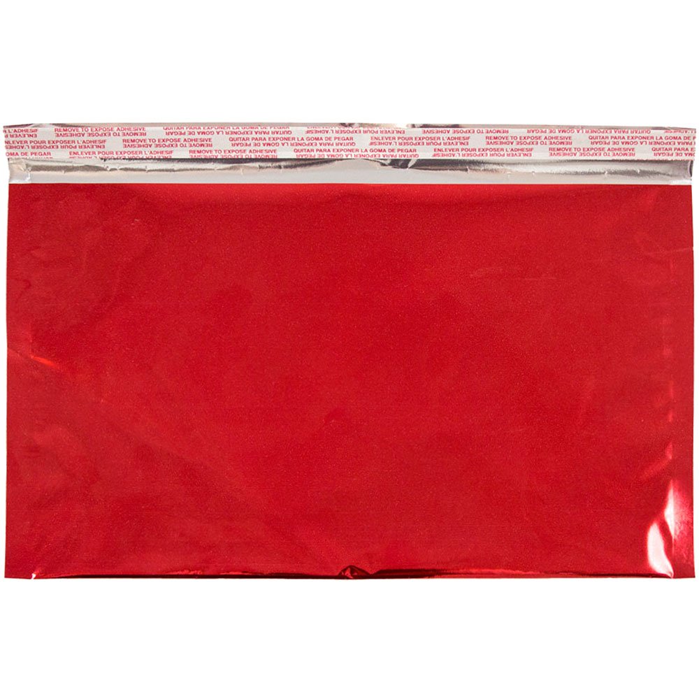JAM PAPER 6 1/8 x 9 1/2 Inch Self Seal Foil Envelopes - Red Metallic Booklet Mailers with Adhesive Closure - 100 Pack - Perfect for Wedding Invitations, Greeting Cards & Business Correspondence