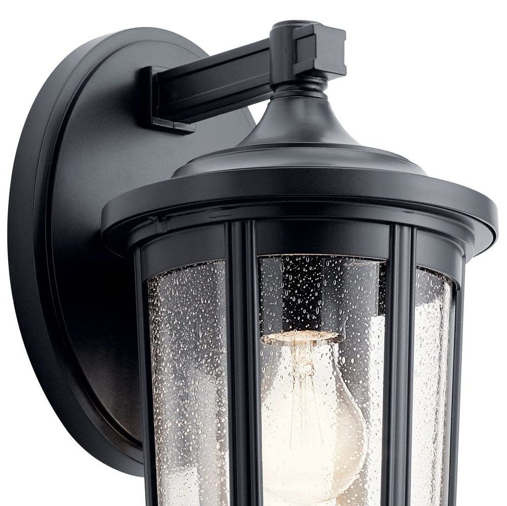 Traditional Black Outdoor Wall Lantern - 14.5