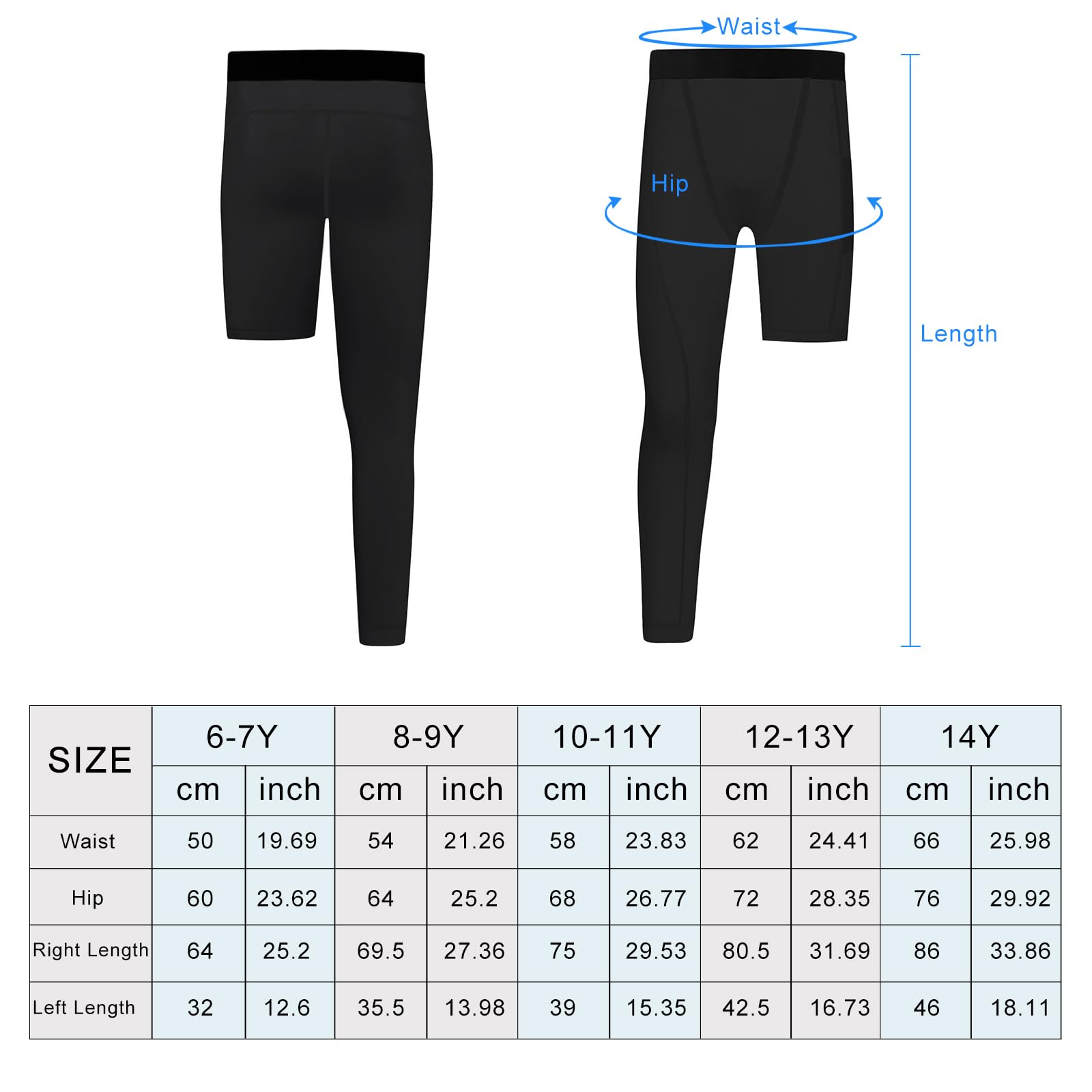 Valcatch Boys' Compression Pants - Youth Basketball Leggings with Pockets, Athletic Base Layer Tights for Sports & Gym - Perfect for Basketball, Running, and Workout Sessions