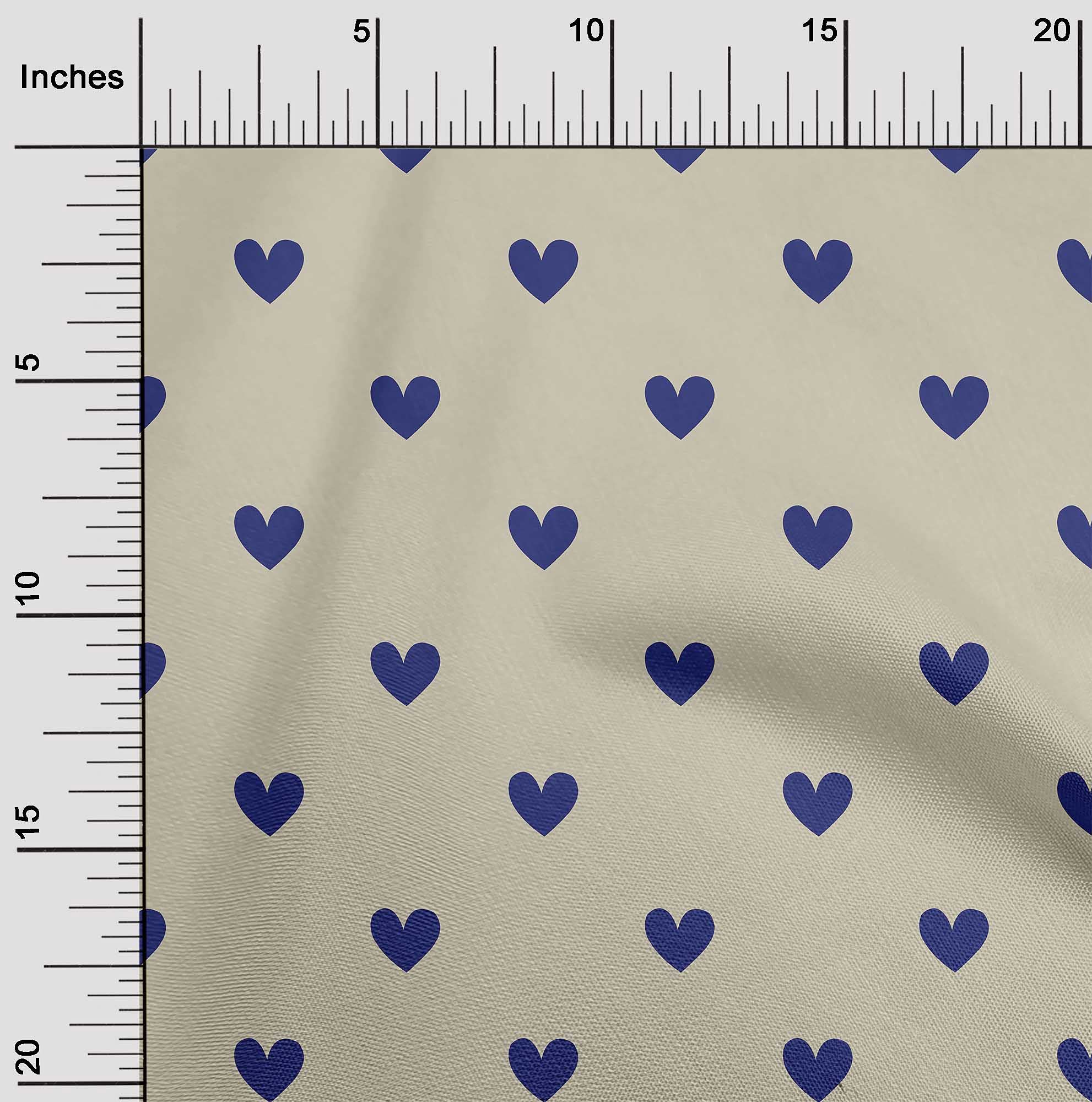 oneOone Cotton Cambric Off White Fabric with Hearts Print - 42 Inch Wide by The Yard for DIY Clothing, Quilting & Sewing Projects | Perfect for Dresses, Blouses & Home Decor