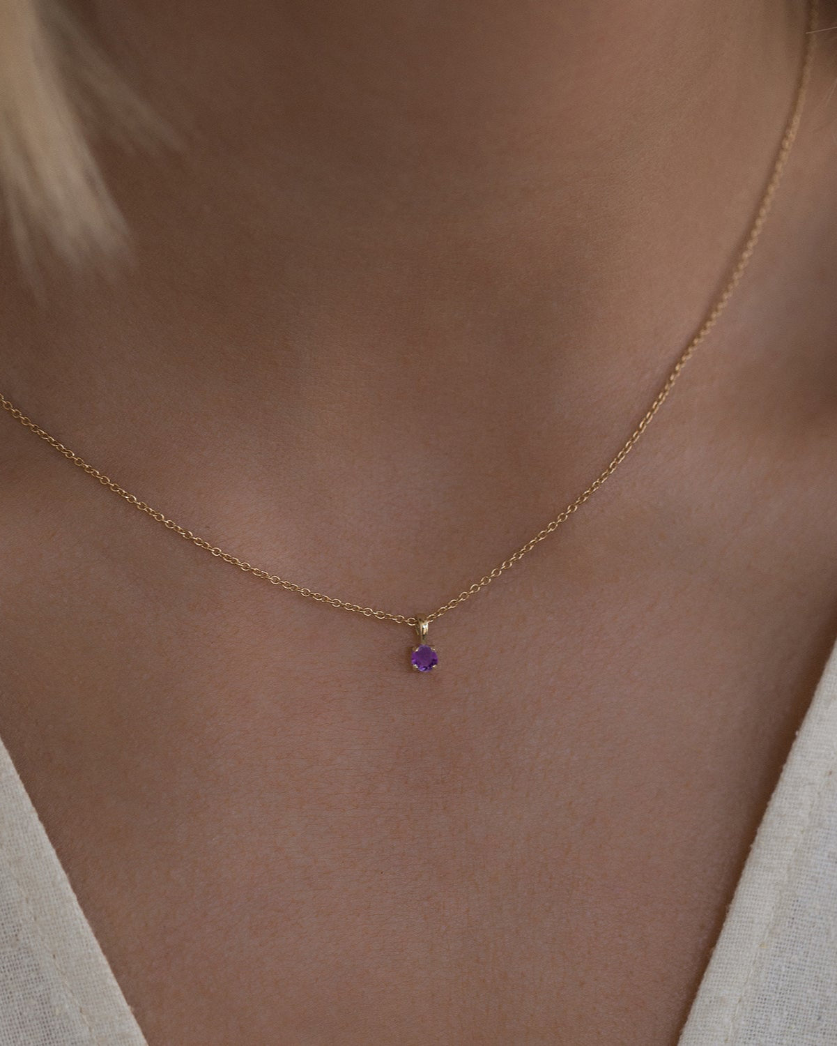 Amethyst Birthstone Necklace for Women - February Birthstone Jewelry Gift - Elegant Purple Gemstone Pendant for Birthday, Anniversary & Special Occasions