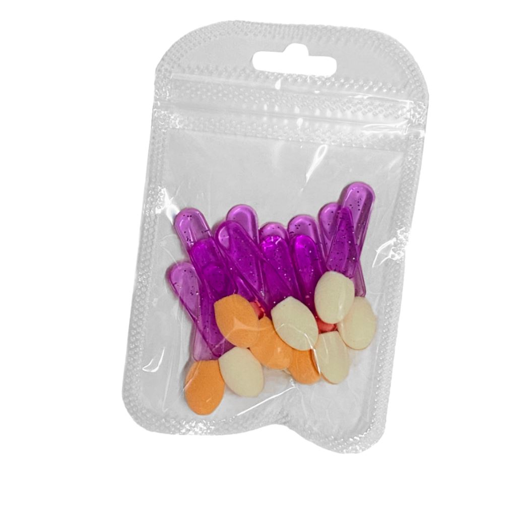 12-Piece Chrome & Pigment Brush Sponges Set - Professional Makeup Sponge Applicators for Nail Art, Face Painting & Cosmetics - Perfect for Artists, Salon & DIY Beauty