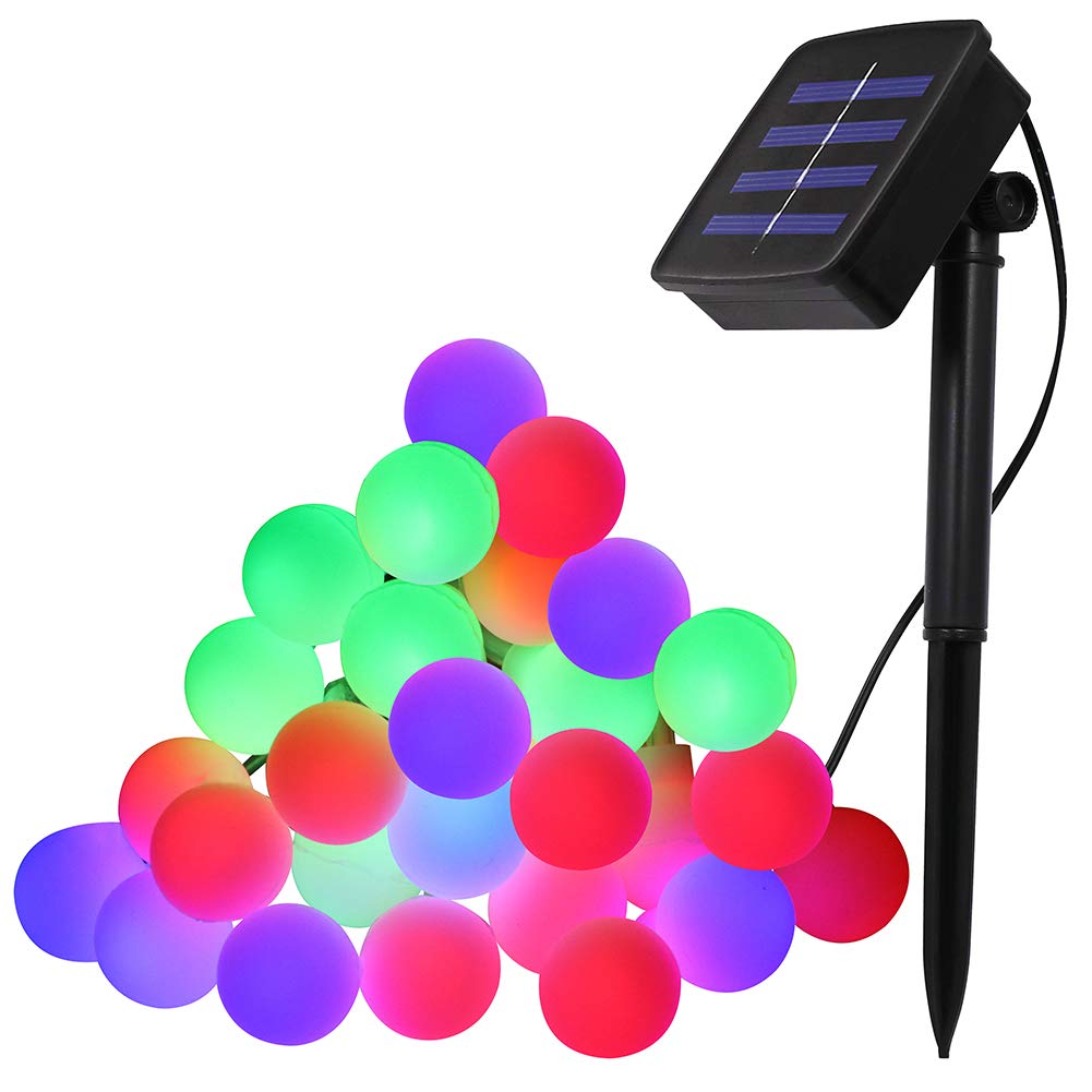 XUNATA 40ft Solar LED String Lights - 100 Waterproof White Ball Lights for Indoor & Outdoor Decor, Patio, Garden, Party, Holiday (Multi-Color) | Perfect for Backyard, Wedding, Christmas & Landscape Lighting