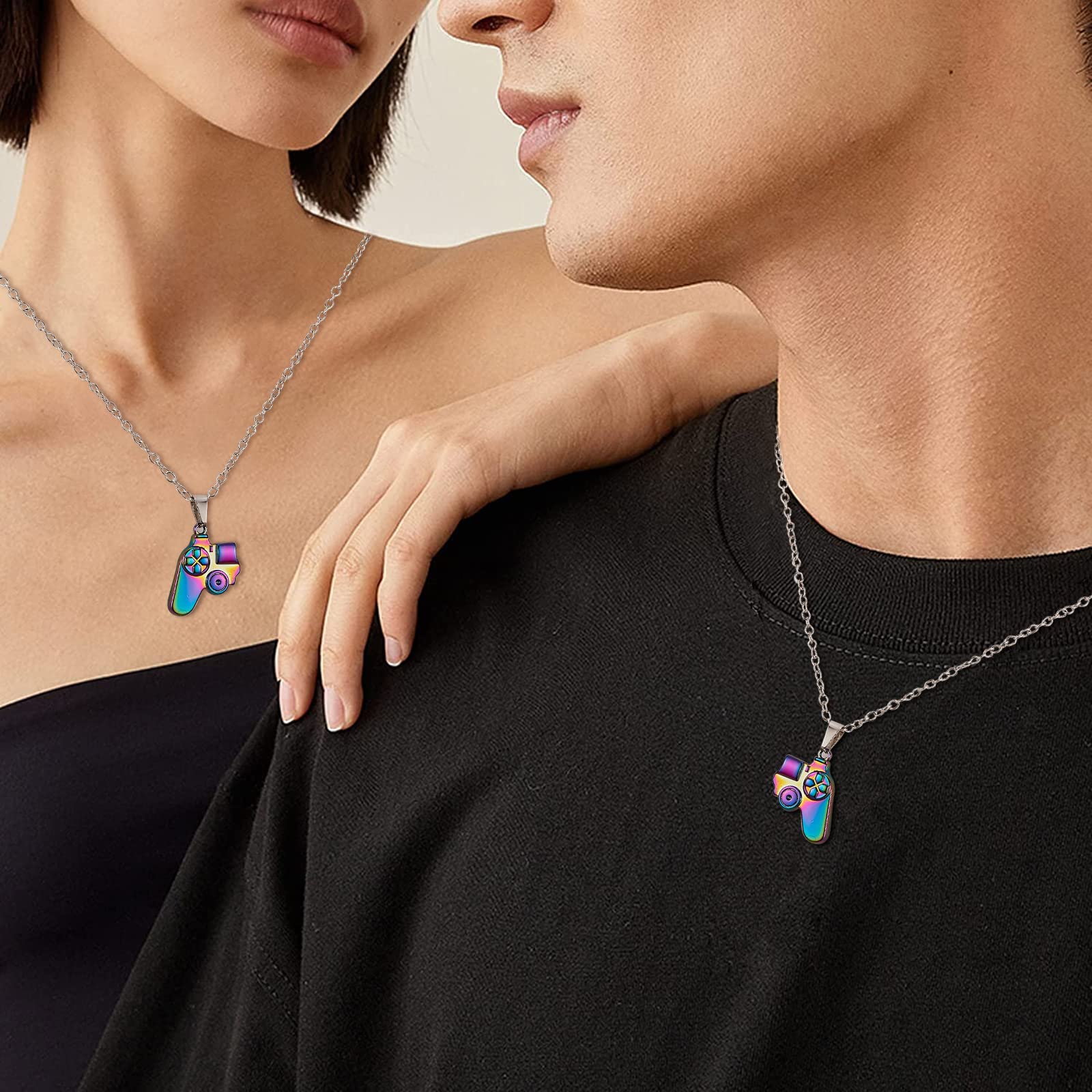 Ornaland Magnetic Game Controller Necklace for Couples - Best Friend, Friendship, Sister, Brother Jewelry - Perfect Gift for Gamers & Couples on Special Occasions