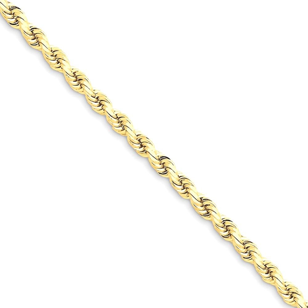 14K Solid Yellow Gold 4mm Rope Chain Anklet for Women - Dainty Summer Beach Foot Jewelry - Perfect for Vacations, Weddings & Everyday Wear