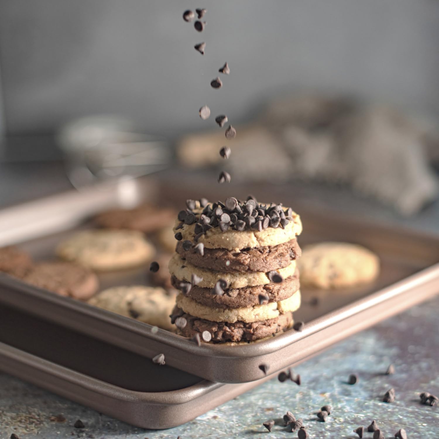 Nonstick 15x10 inch Baking Sheet Set of 2 - PFOA & BPA Free Carbon Steel Cookie Sheets | 10x15 inches Non-Toxic Oven Pans for Baking, Roasting & Jelly Rolls | Perfect for Cookies, Pastries, Vegetables & Meal Prep