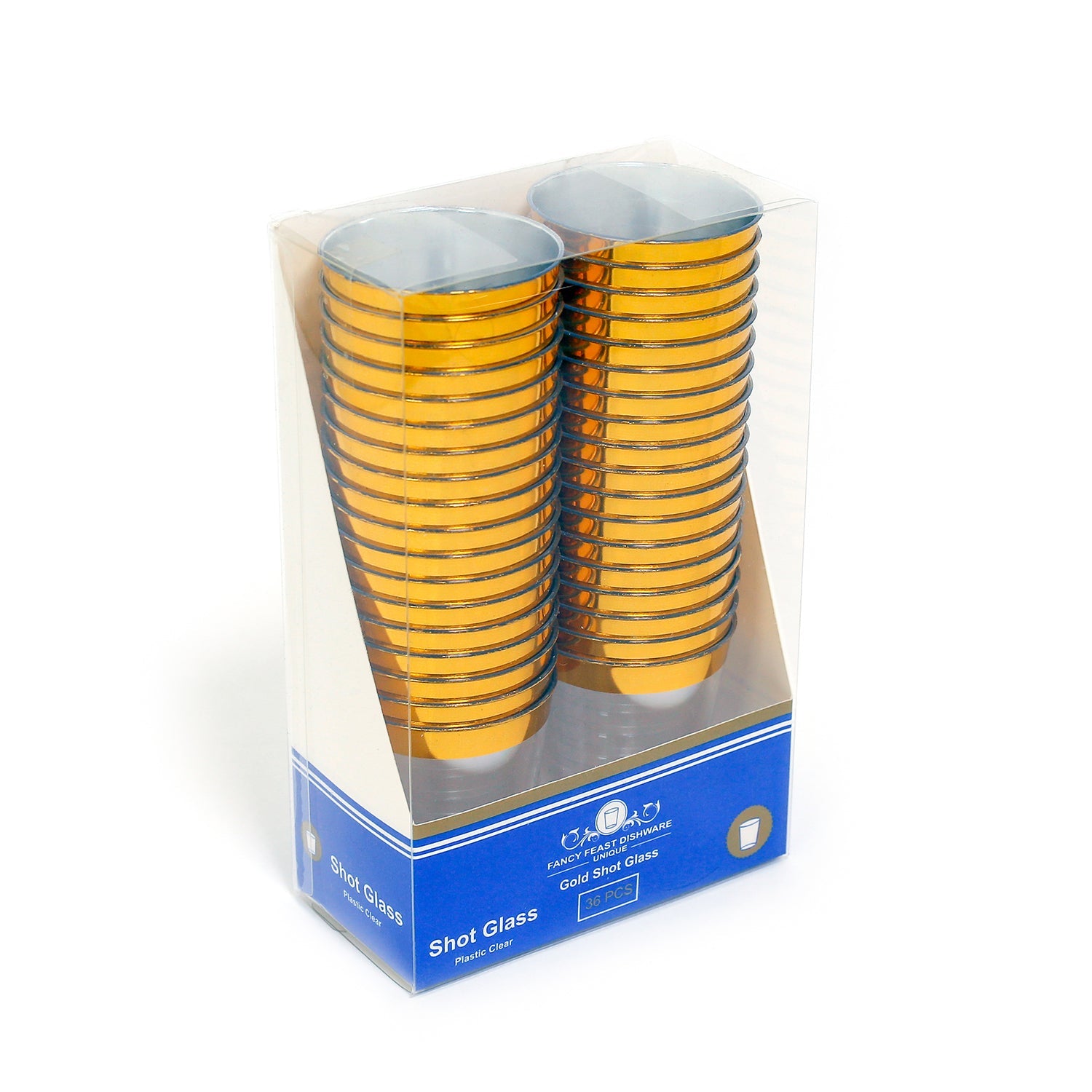 Premium 2 oz Gold Rim Shot Glasses (36-Pack) - Elegant Party Drinking Cups for Cocktails, Whiskey, and Tequila - Perfect for Bars, Weddings, and Celebrations