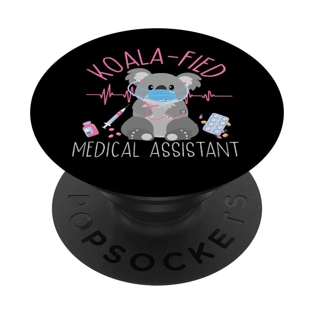 Certified Medical Assistant (CMA) Koala Pun PopSockets Adhesive PopGrip - Swappable Phone Grip & Stand for Medical Professionals, Students, and Healthcare Workers - Perfect for Hospitals, Clinics, and Nursing Schools