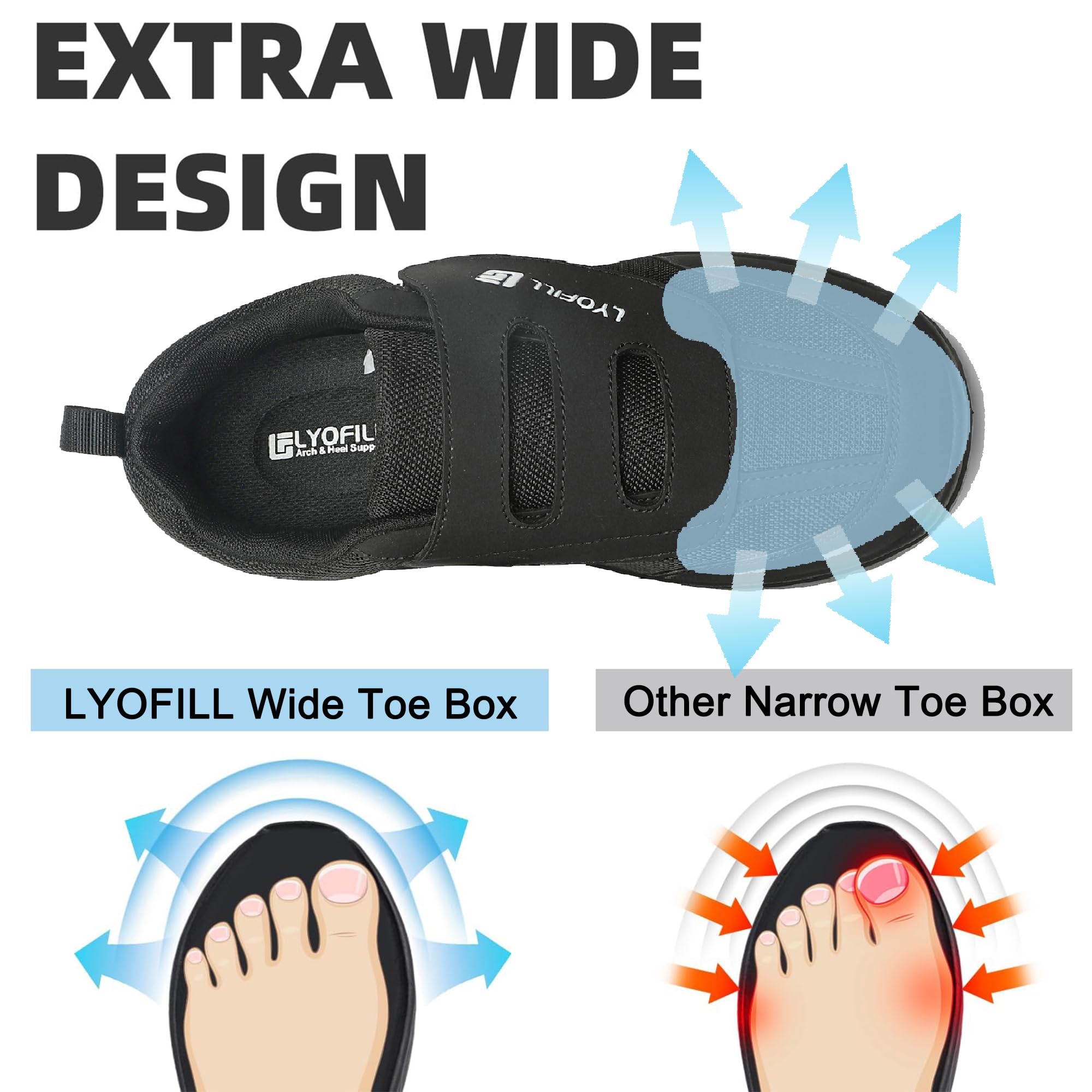 **Men's Extra Wide Width Slip-On Loafers – Wide Toe Box Walking Shoes for Swollen Feet & Diabetic Comfort – Lace-Free Adjustable Sneakers with Arch Support for Pain Relief – Ideal for Daily Walking, Travel & Work**