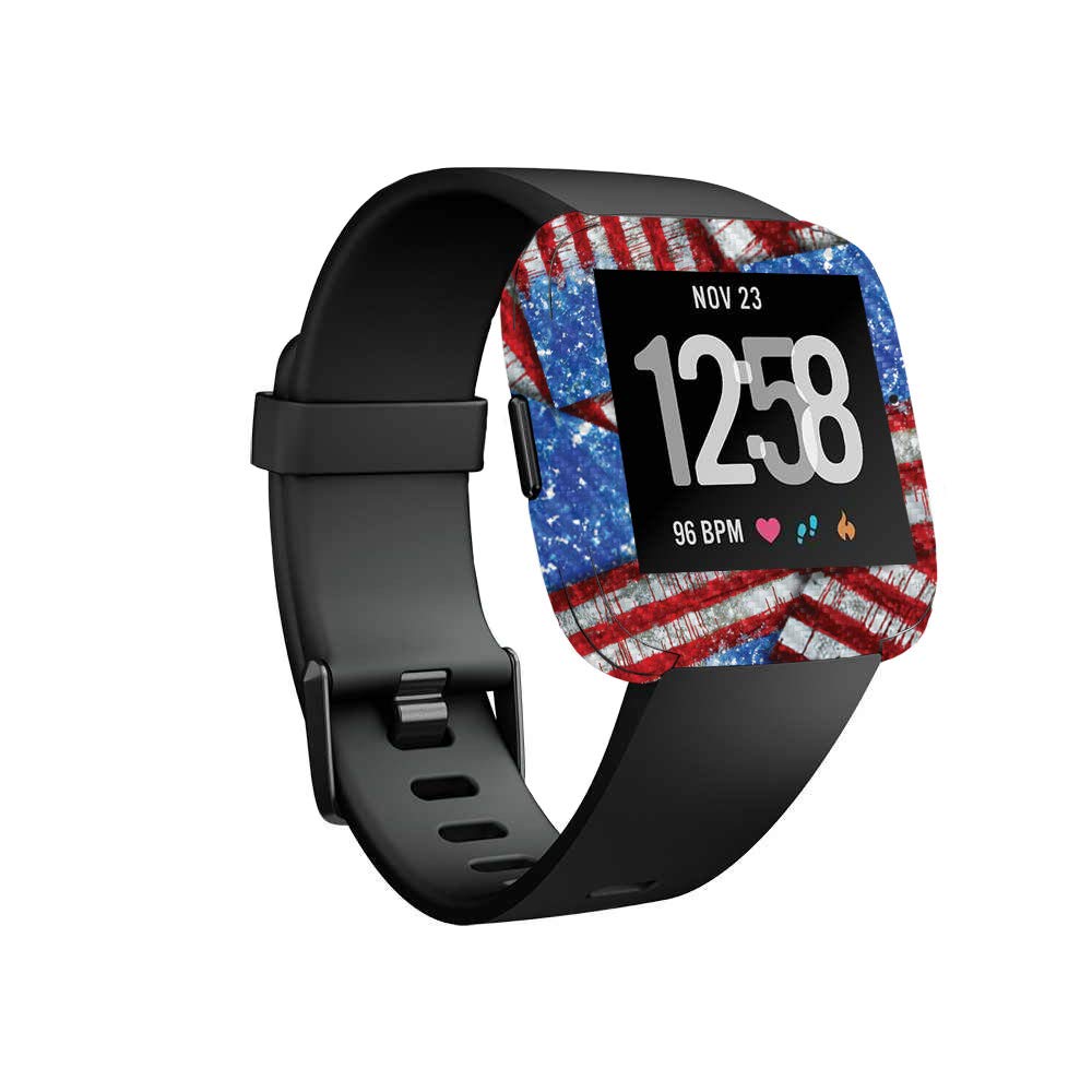 MightySkins Carbon Fiber Skin for Fitbit Versa - Protective Durable Textured Wrap | Easy to Apply & Remove | Made in USA | Perfect for Gym, Work & Outdoor Activities